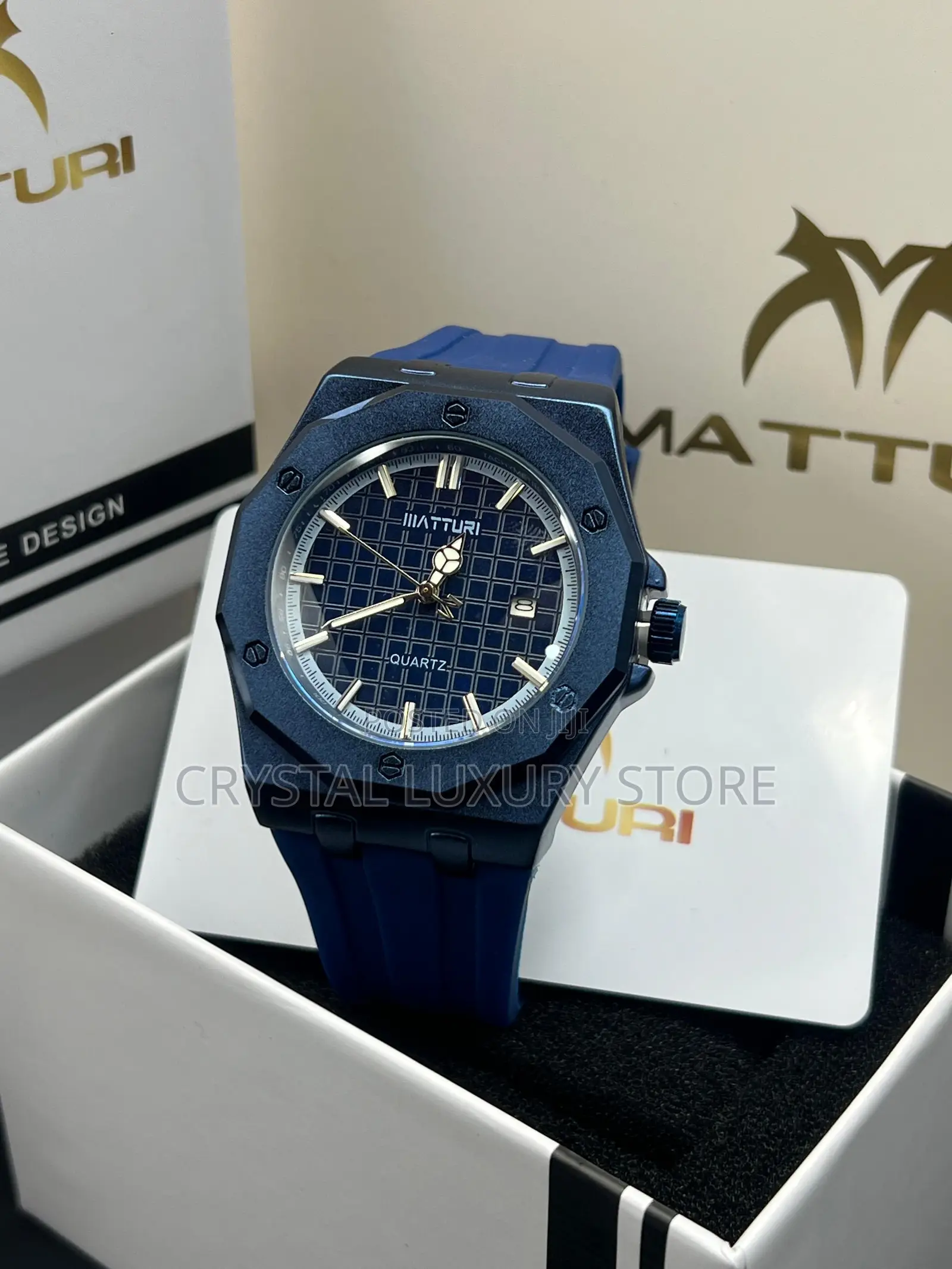 Maturi Quality Luxury Men Rubber Strap Wristwatch