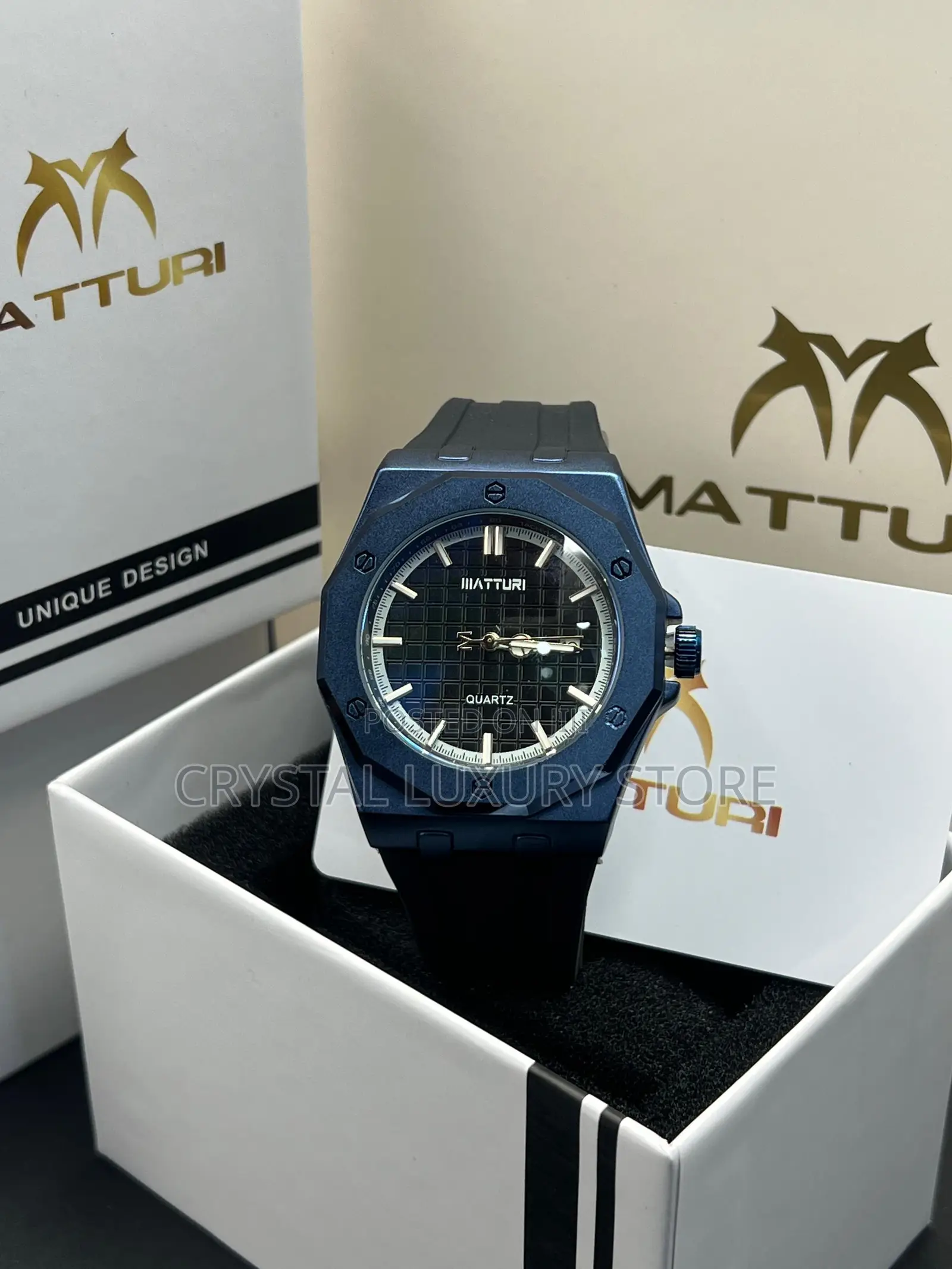 Maturi Quality Luxury Men Rubber Strap Wristwatch