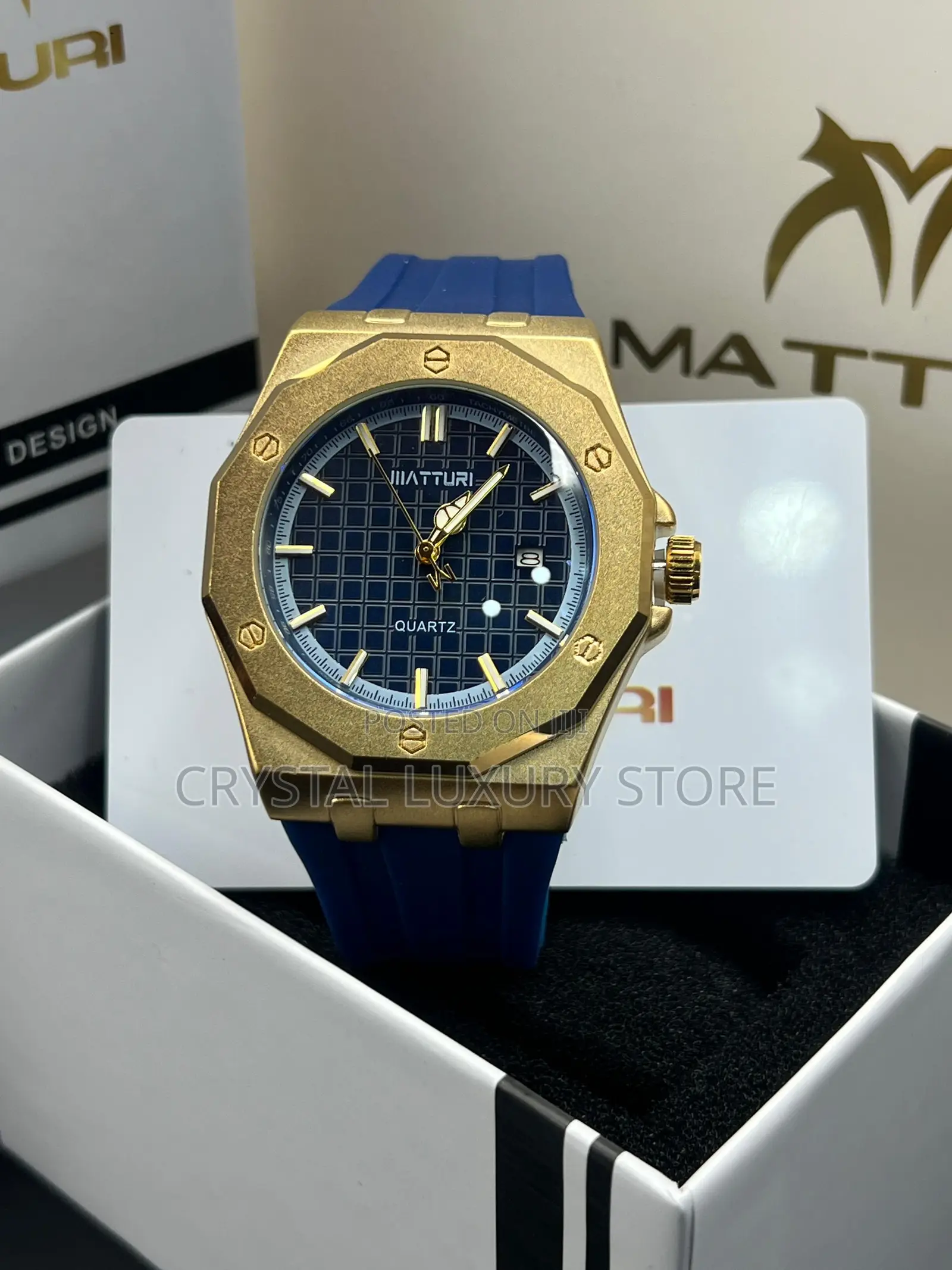 Maturi Quality Luxury Men Rubber Strap Wristwatch