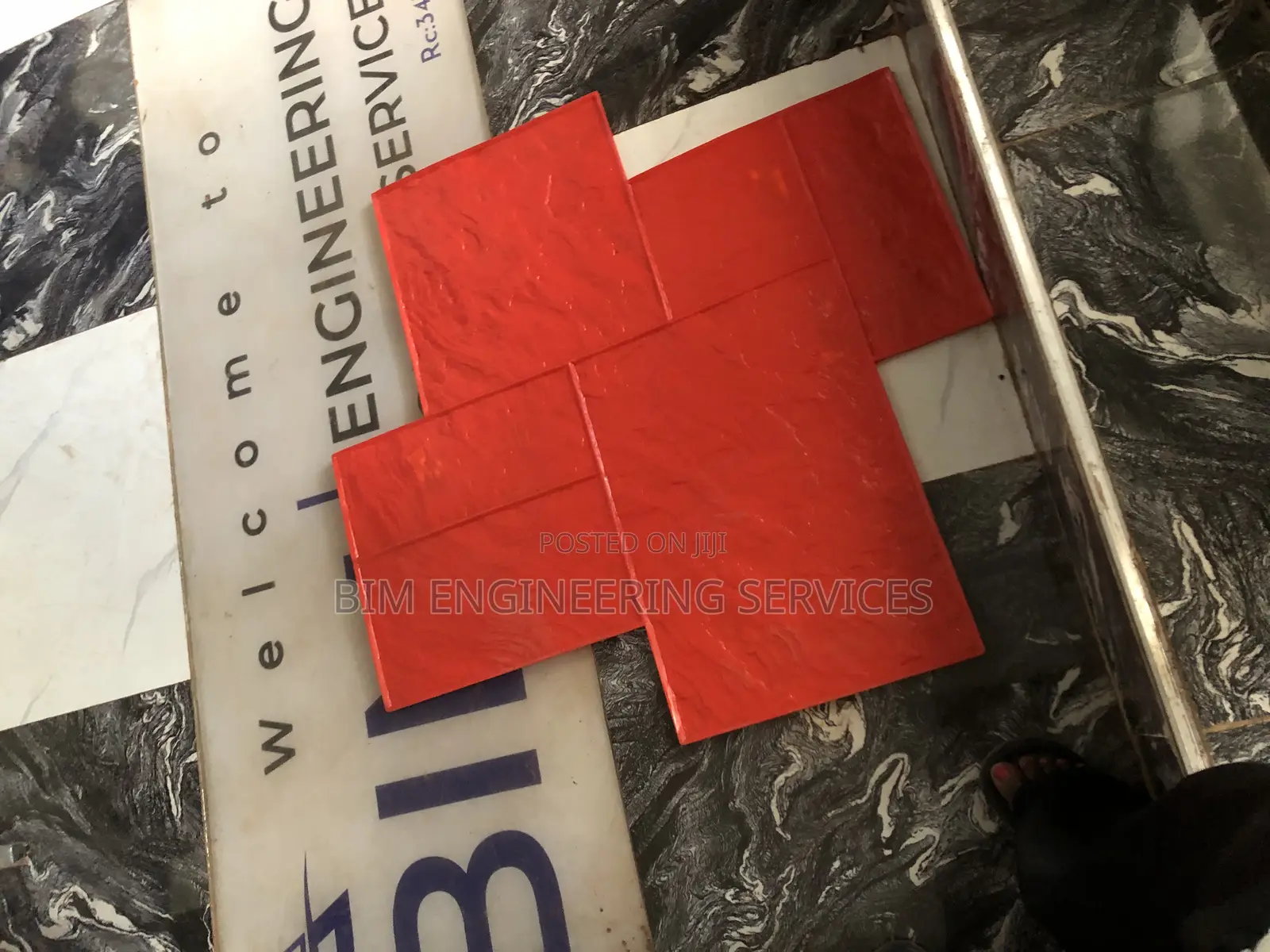 Red Large Ashlar Slate Mold Stamping