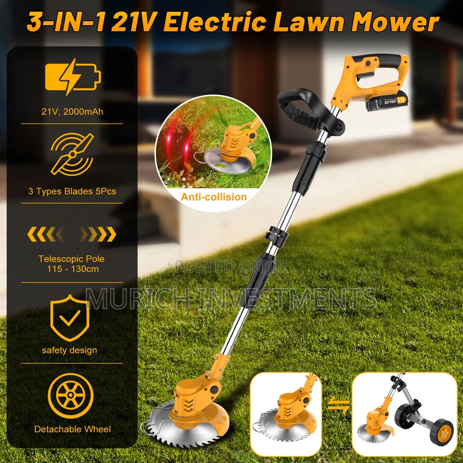 Cordless Grass Line Trimmer Edger With 2 Batteries And Ch