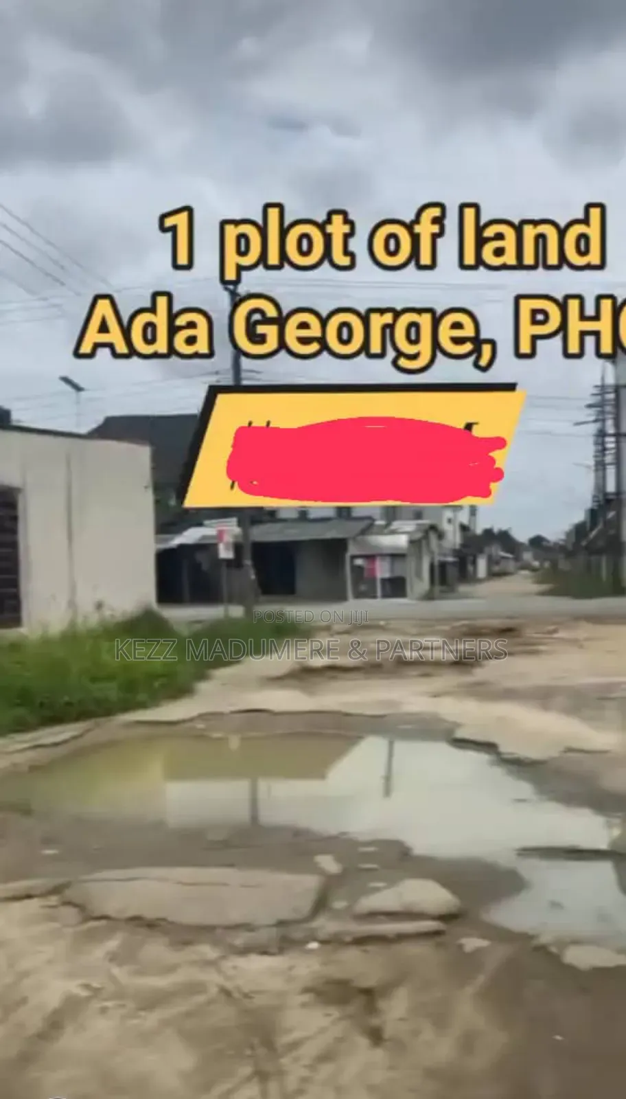 For Sale : 1 Plot 5 Meters From the New Road ,At Ada George
