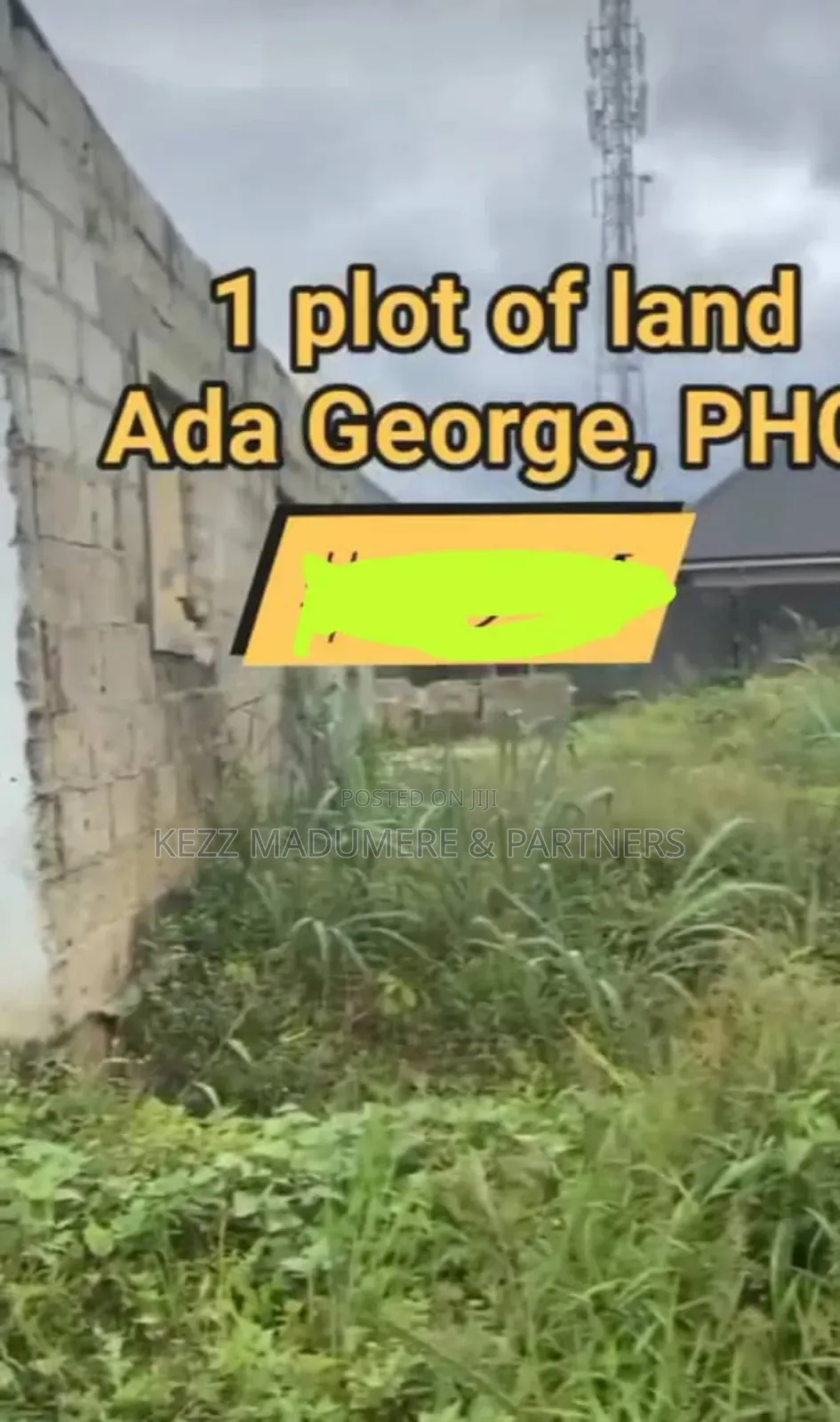 For Sale : 1 Plot 5 Meters From the New Road ,At Ada George