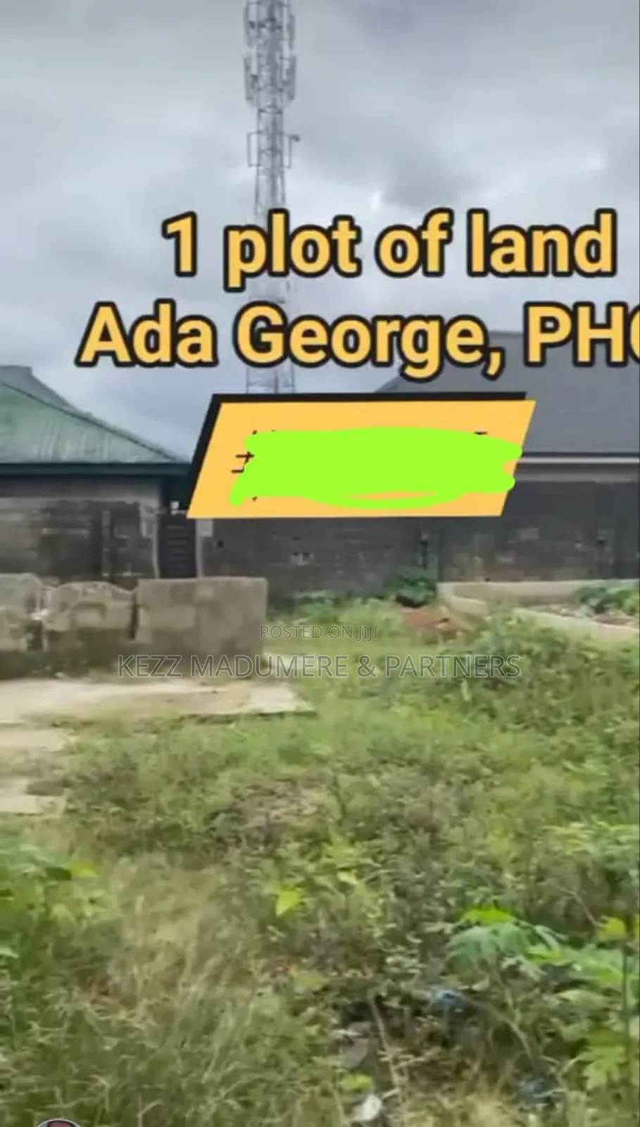 For Sale : 1 Plot 5 Meters From the New Road ,At Ada George