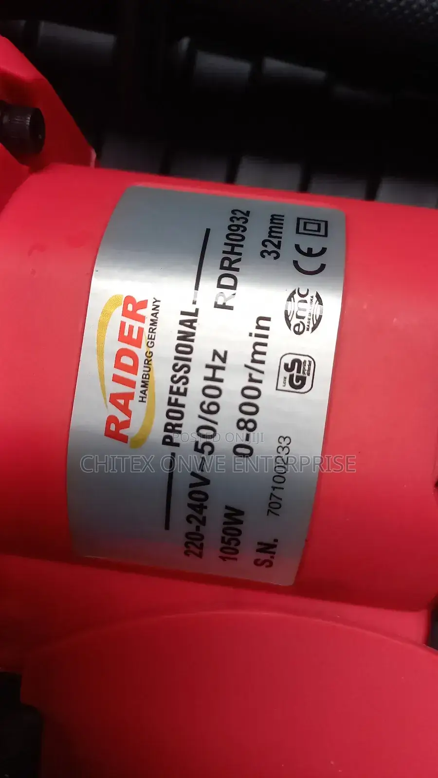 Raider Professional Heavy-Duty Concrete Drilling Machine