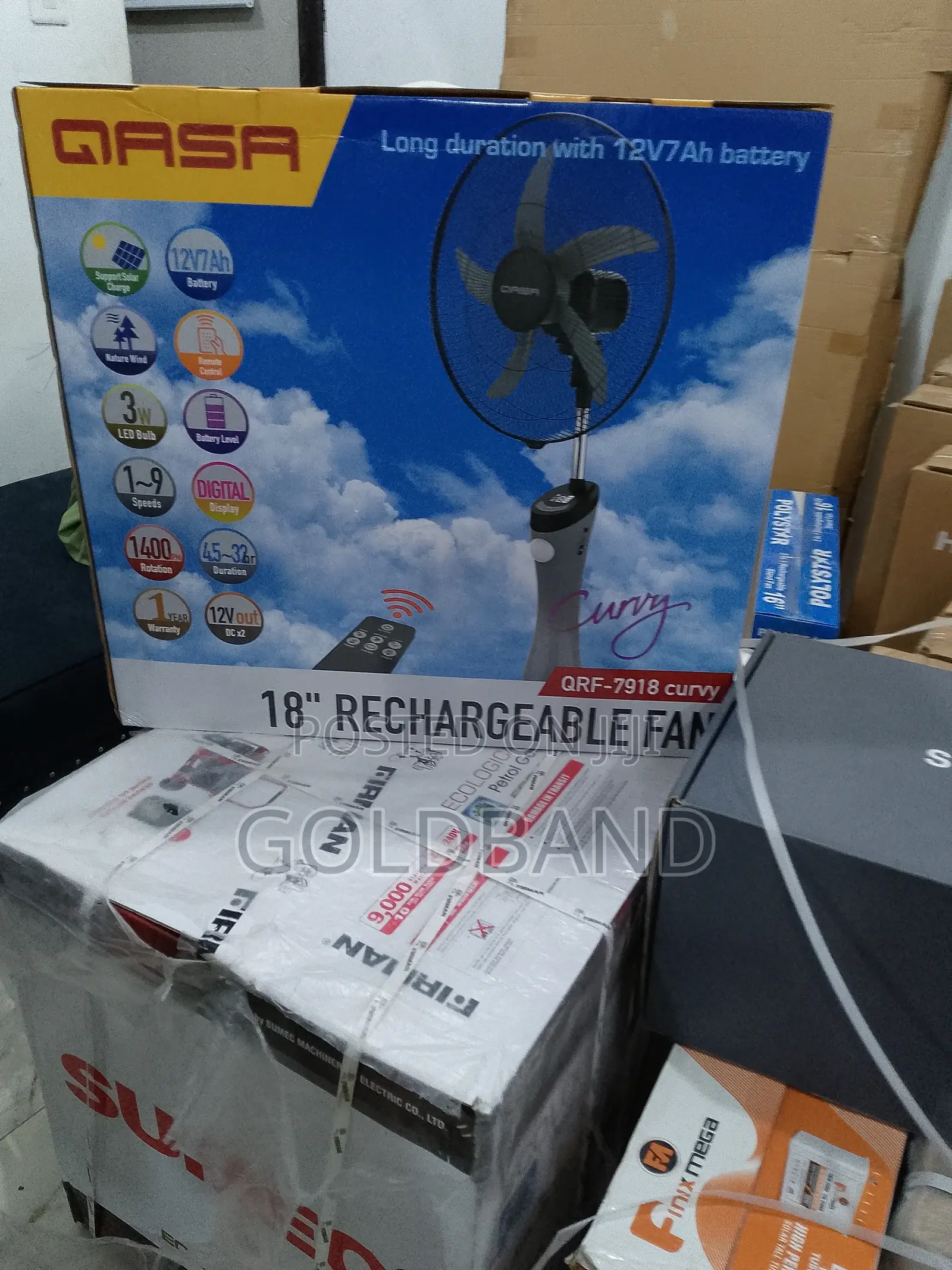 Improved 18" Rechargeable Standing Fan