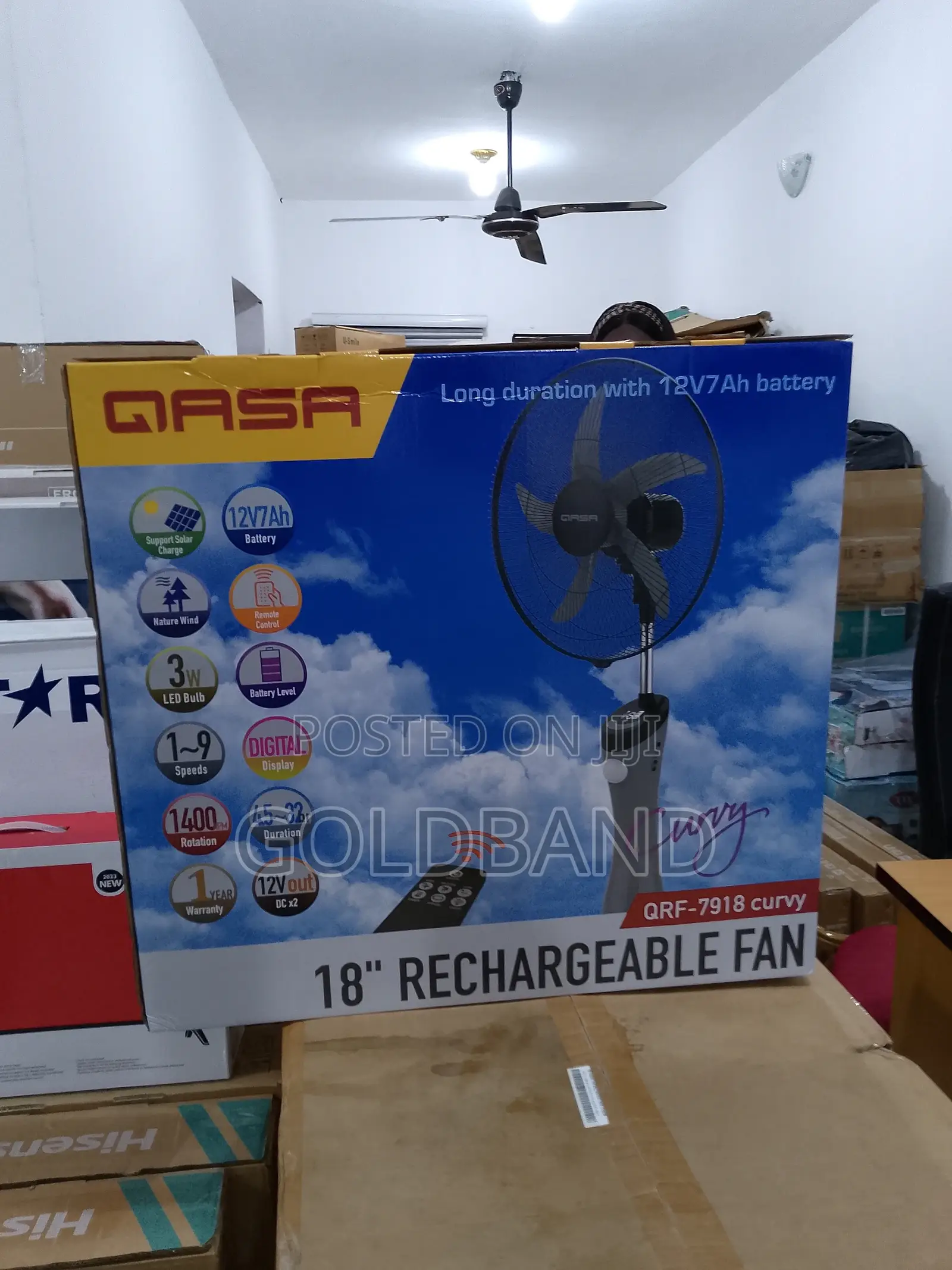 MODERN QASA 18" Rechargeable Standing Fan QRF-7918CURVY