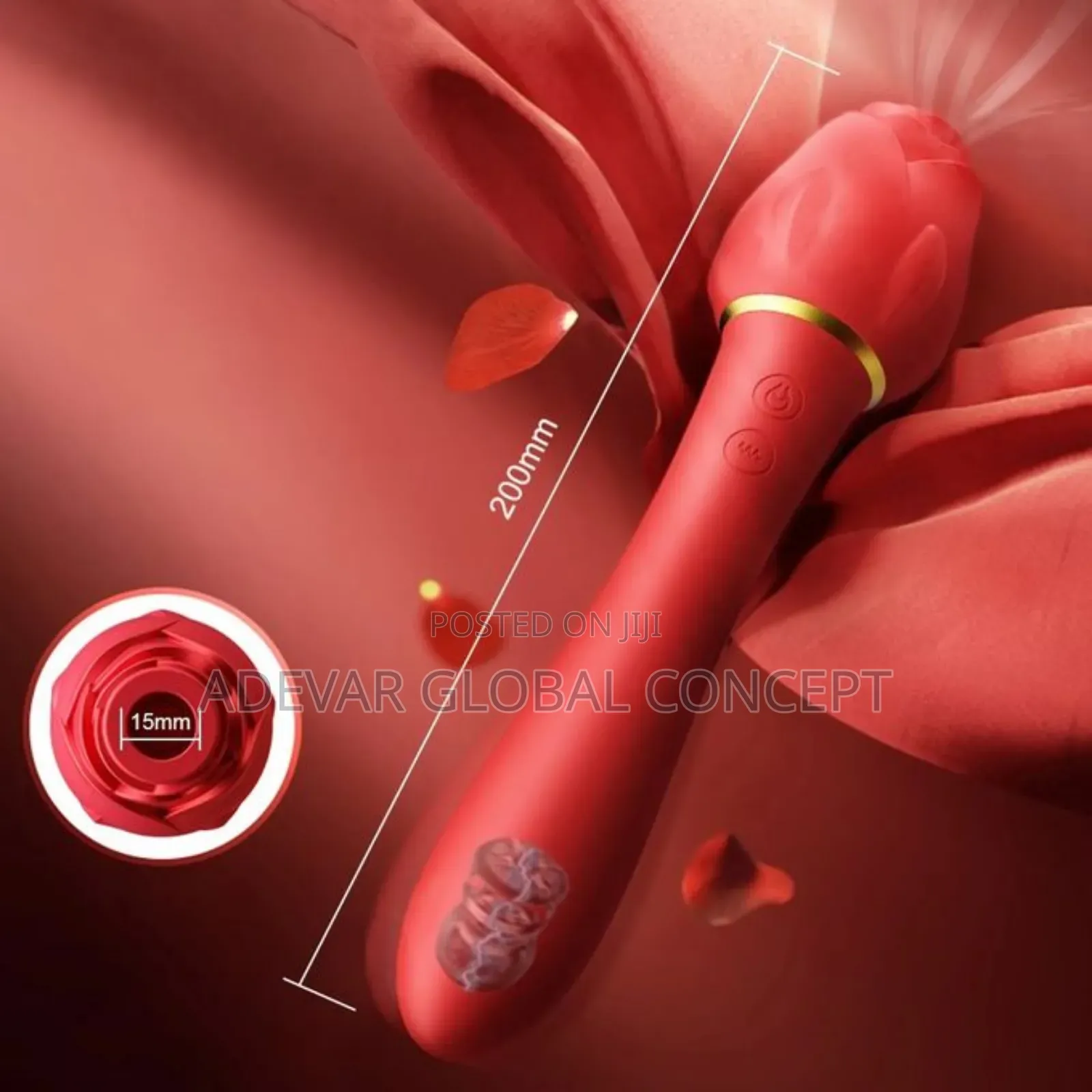The Stalk 2 in 1 Rose Sucker Vibrator Wand Sex Toy for Woman