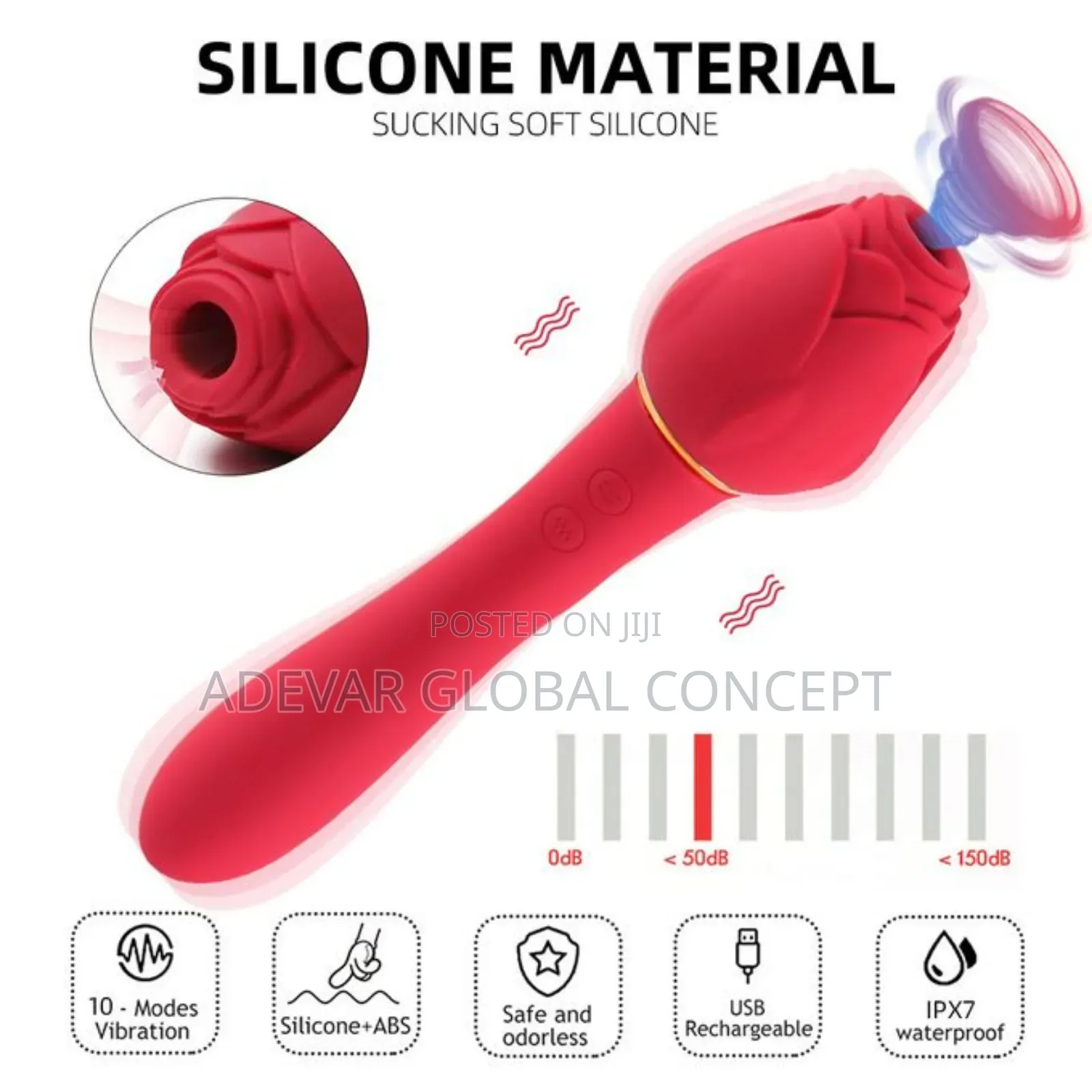 The Stalk 2 in 1 Rose Sucker Vibrator Wand Sex Toy for Woman