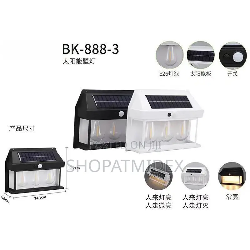Solar Wall Double Bulb Lamp for Home/Garden/Balcony