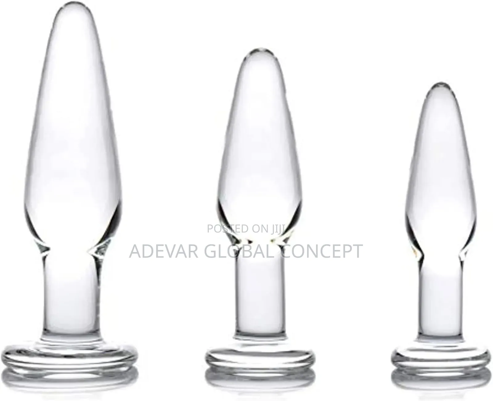 Anal Toys Glass Plug 3pcs Butt Plug for Woman/Men(Glass SML)