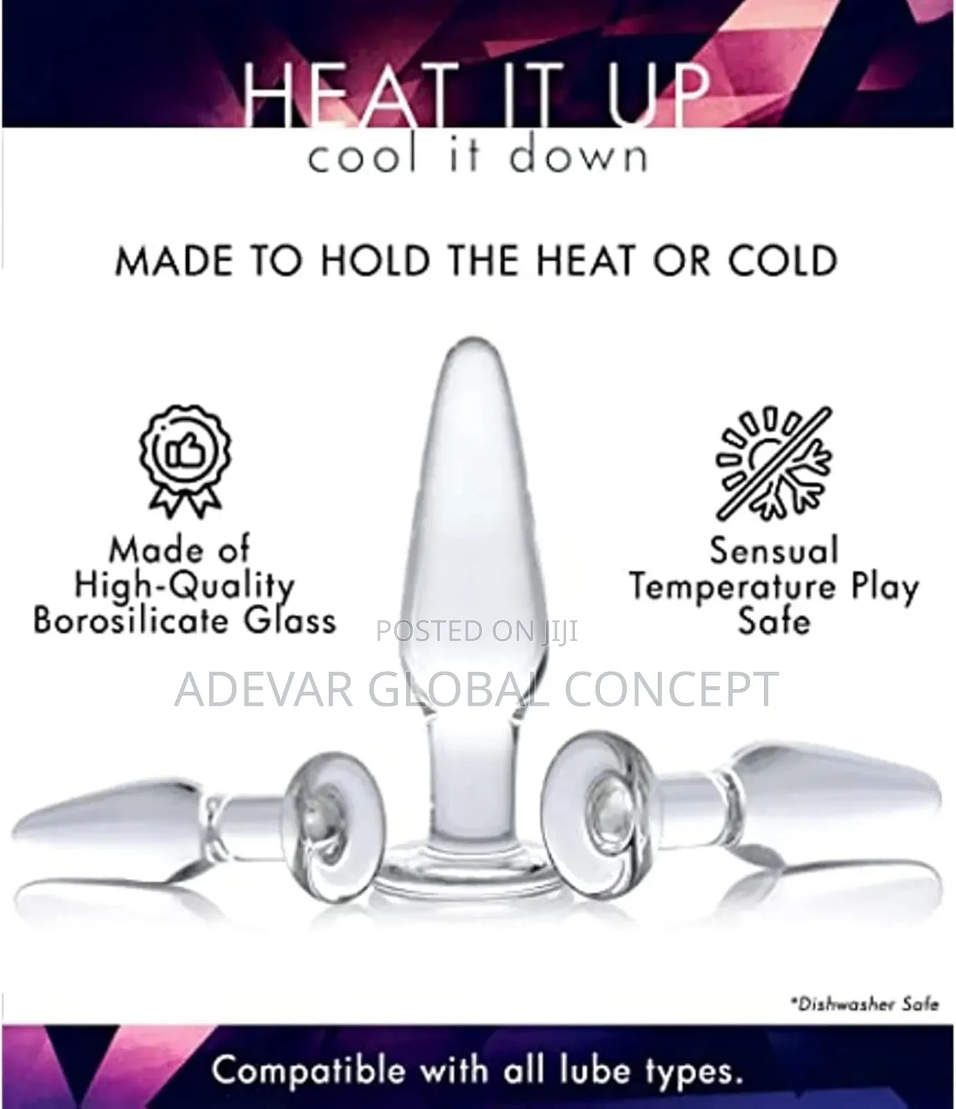 Anal Toys Glass Plug 3pcs Butt Plug for Woman/Men(Glass SML)