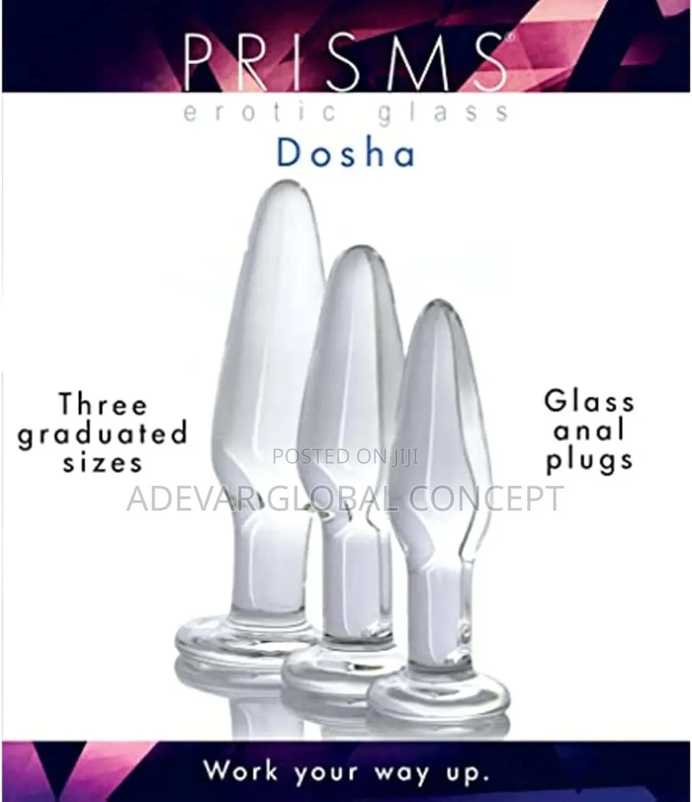 Anal Toys Glass Plug 3pcs Butt Plug for Woman/Men(Glass SML)