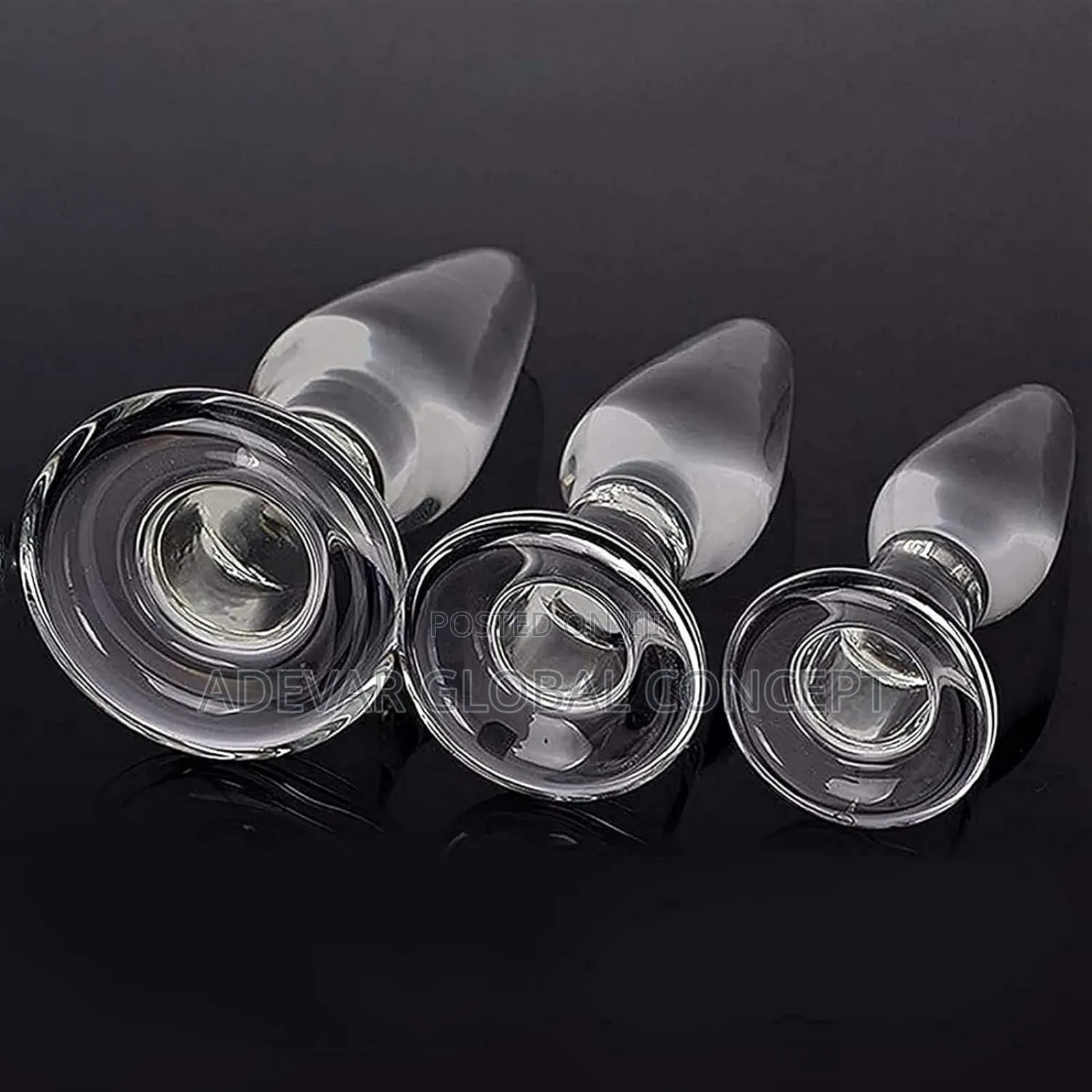 3 Piece Glass Butt Plug G-Spot Crystal Anal Sex Toys