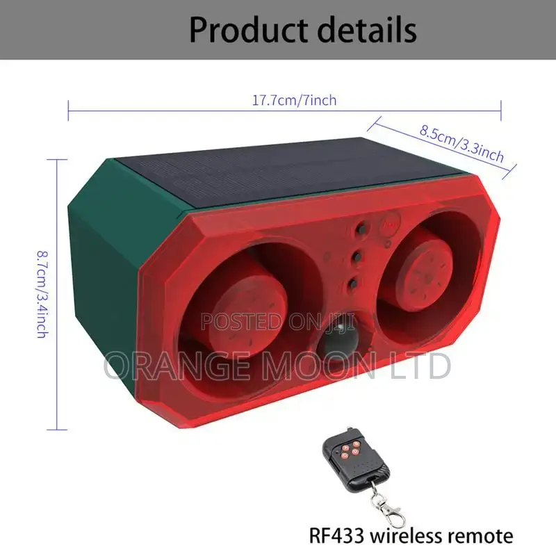 Solar Motion Alarm 130db Loud Motion Sensor Alarm Solar-Powe
