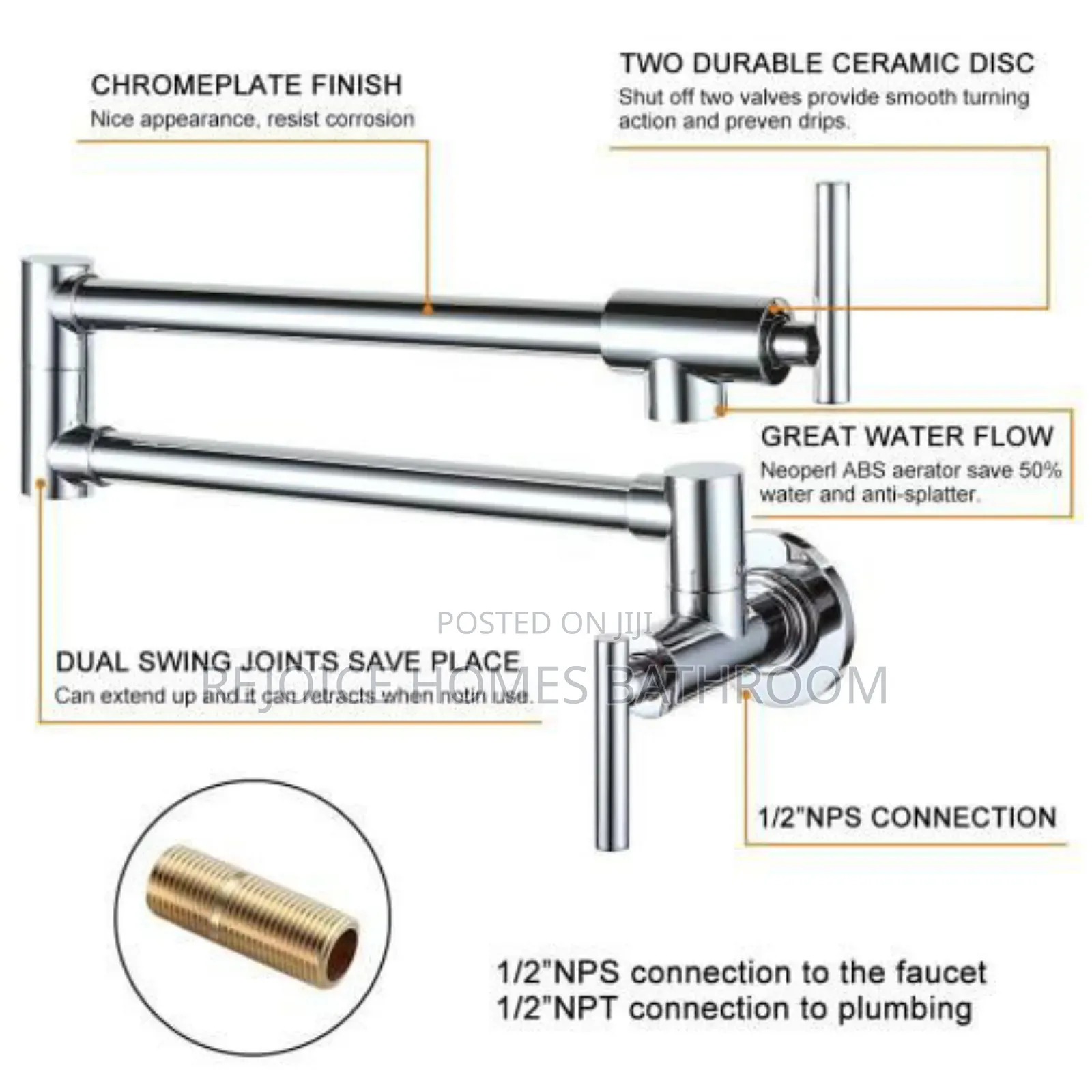 Quality Black Pot Filler Tap