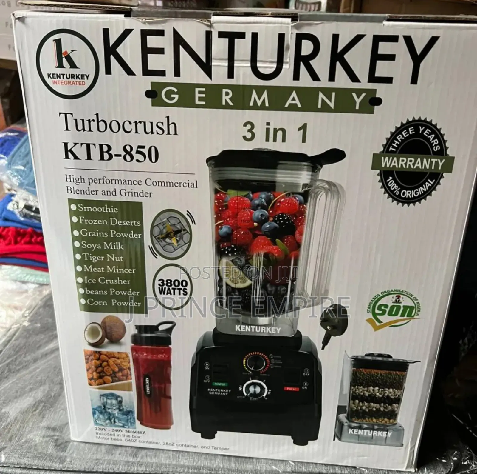 3 in 1 Professional Countertop Blender With 3800-Watt Base