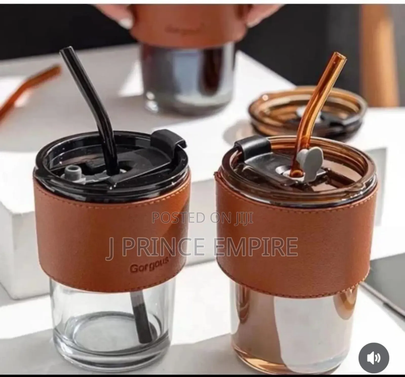 Glass Tumbler Mug With Lid,Glass Straw Protective Anti-Skid