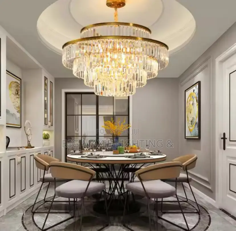 New Modern Gold LED Crystal Chandelier