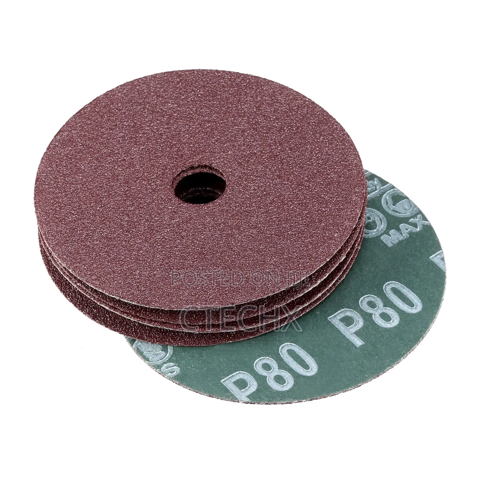 4-inch X 5/8-inch Aluminum Oxide Resin Fiber Discs 5pcs