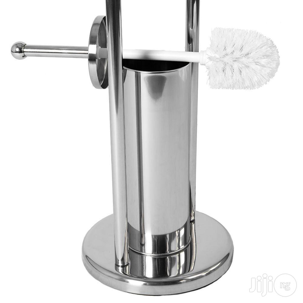 Toilet Brush Paper Holder Round Base Stainless Bathrom