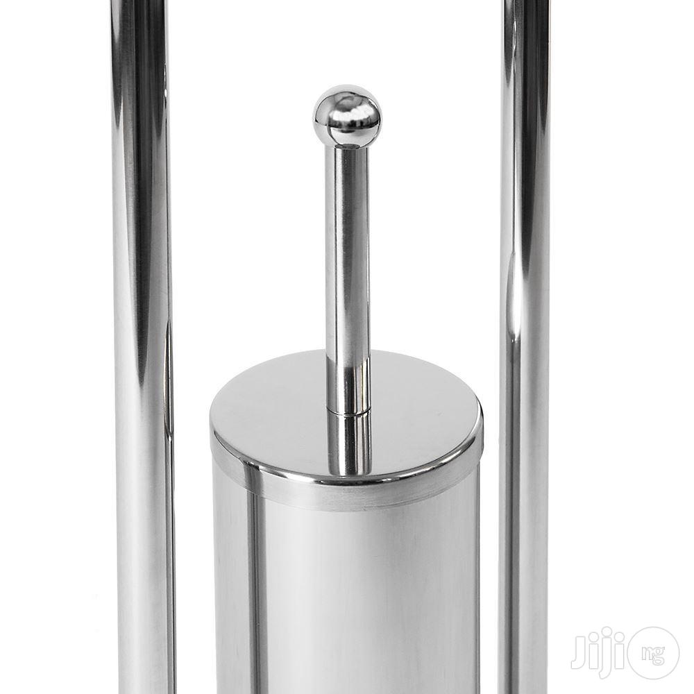 Toilet Brush Paper Holder Round Base Stainless Bathrom