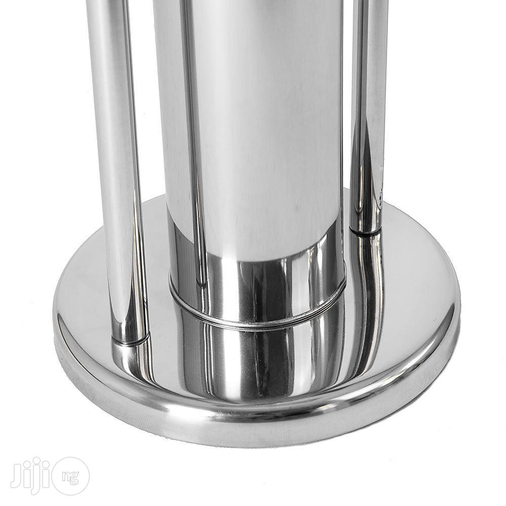 Toilet Brush Paper Holder Round Base Stainless Bathrom