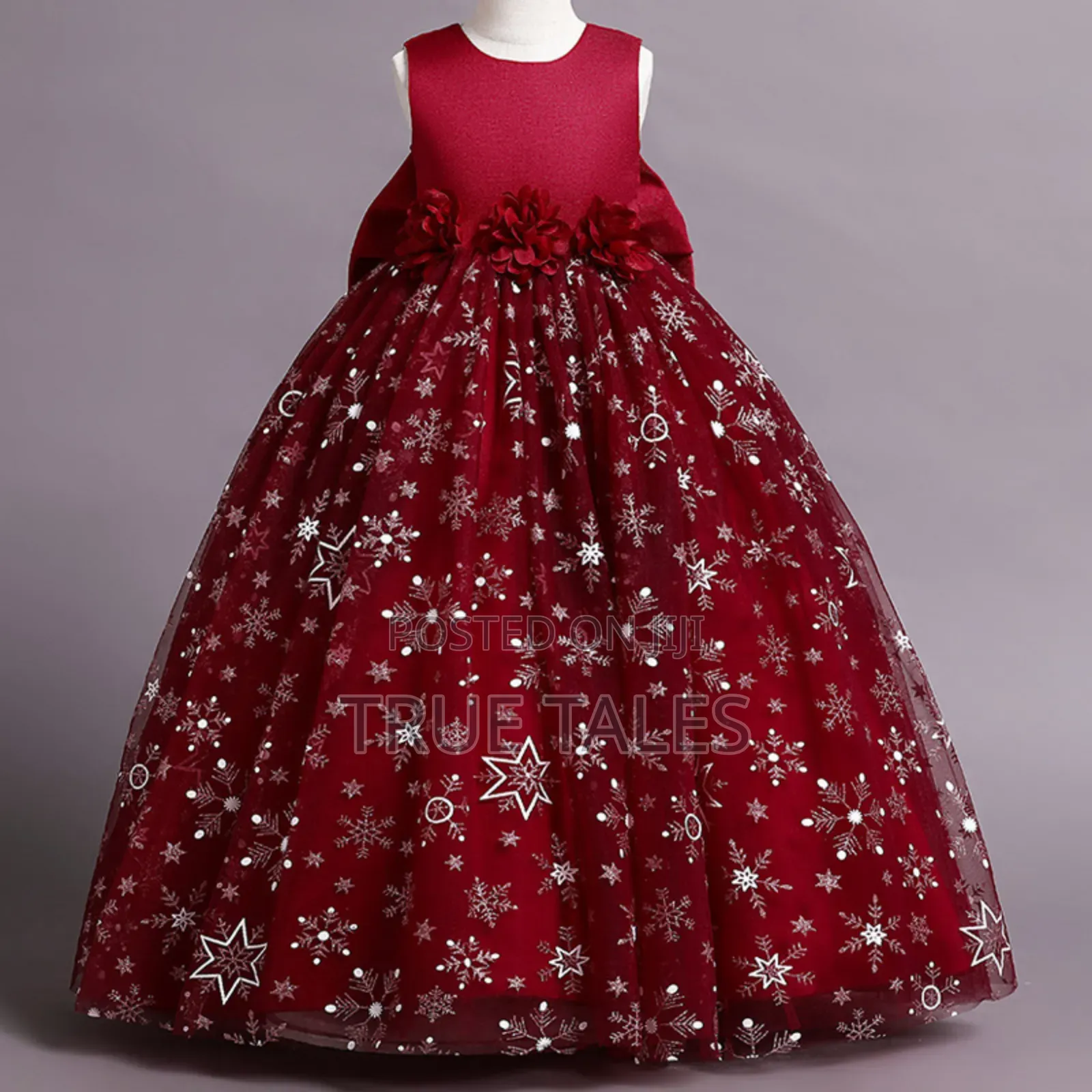 Cinderella Ballgown Dress With Glitters, Flowers Belt