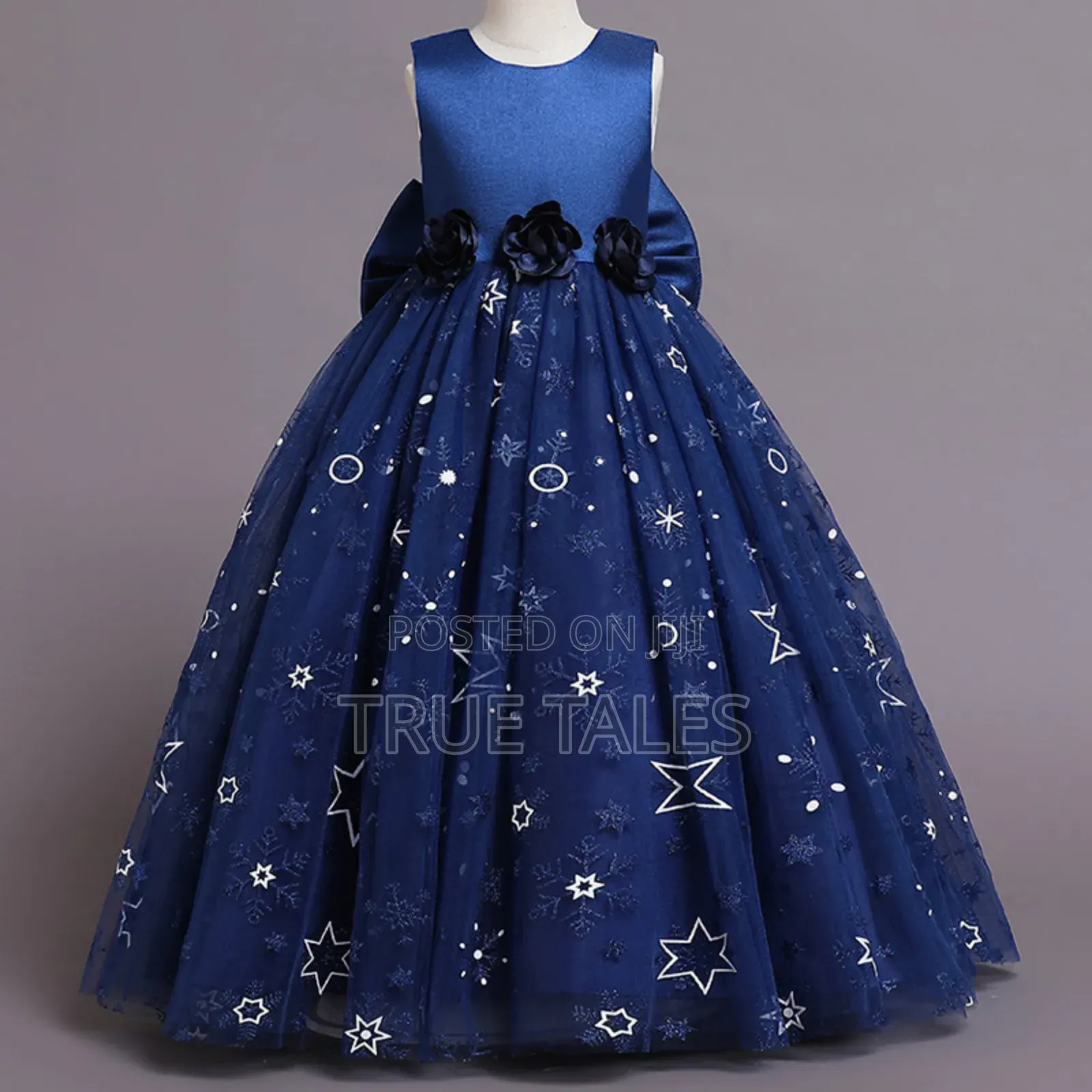Cinderella Ballgown Dress With Glitters, Flowers Belt