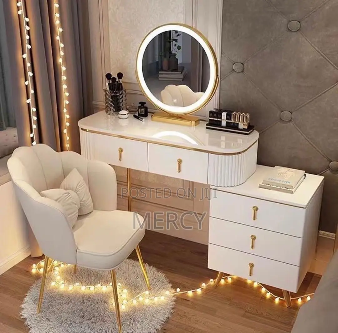 Console Mirror and Table With Drawers