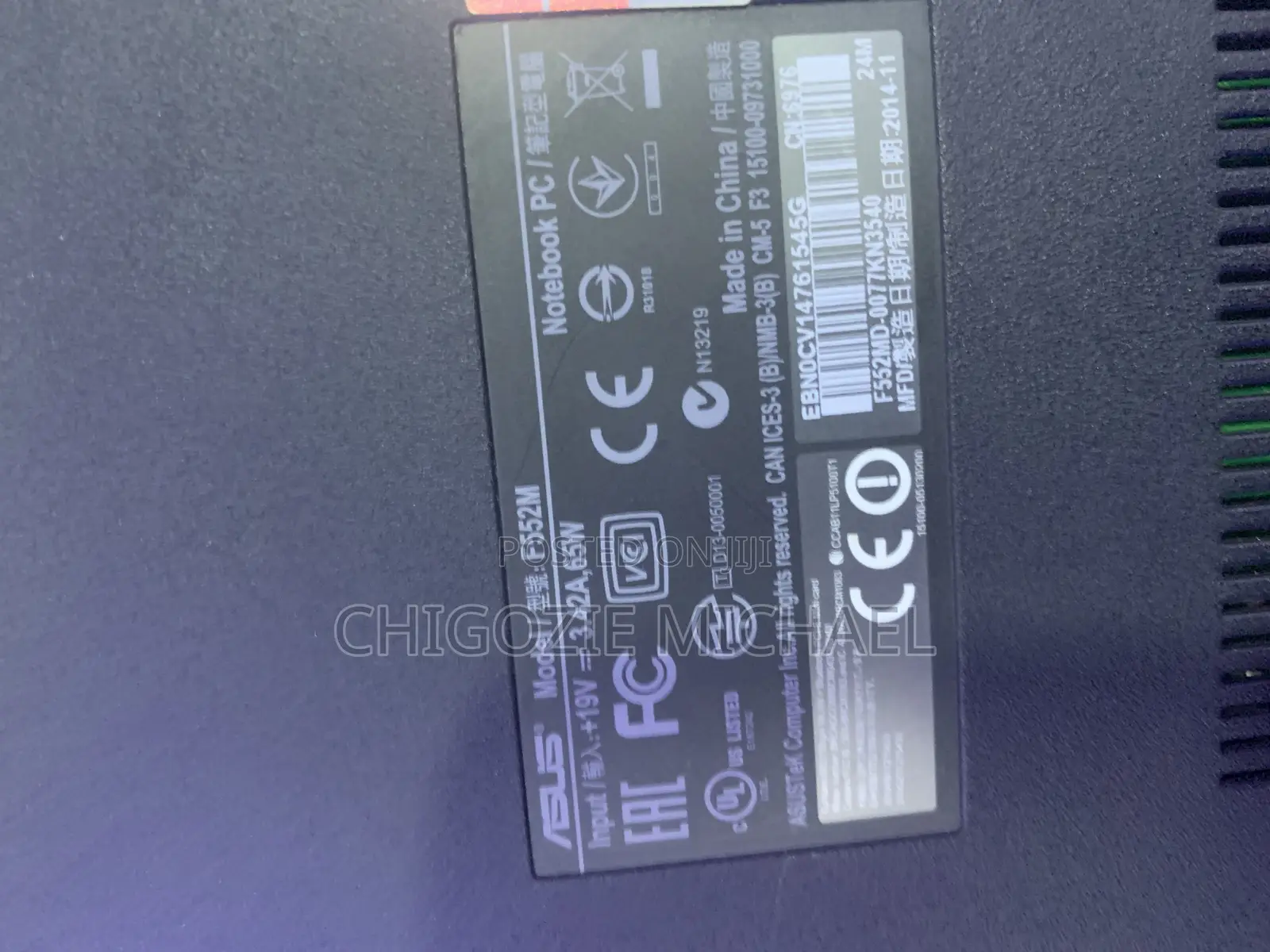 Laptop Asus F550CC 4GB Intel Pentium HDD 500GB