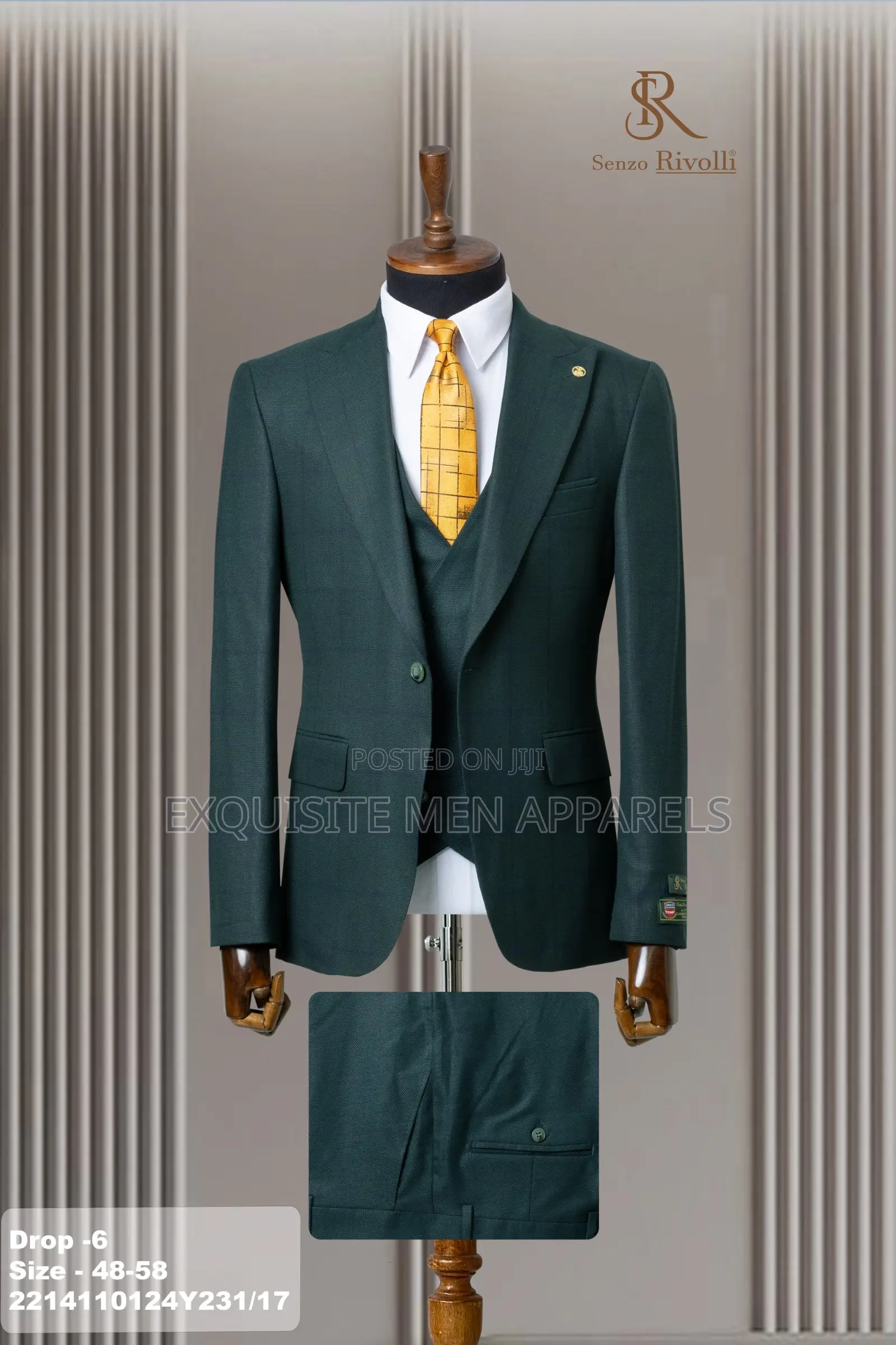 Men’S Slimfit 3-Piece Business Single Breasted 1 Button Suit