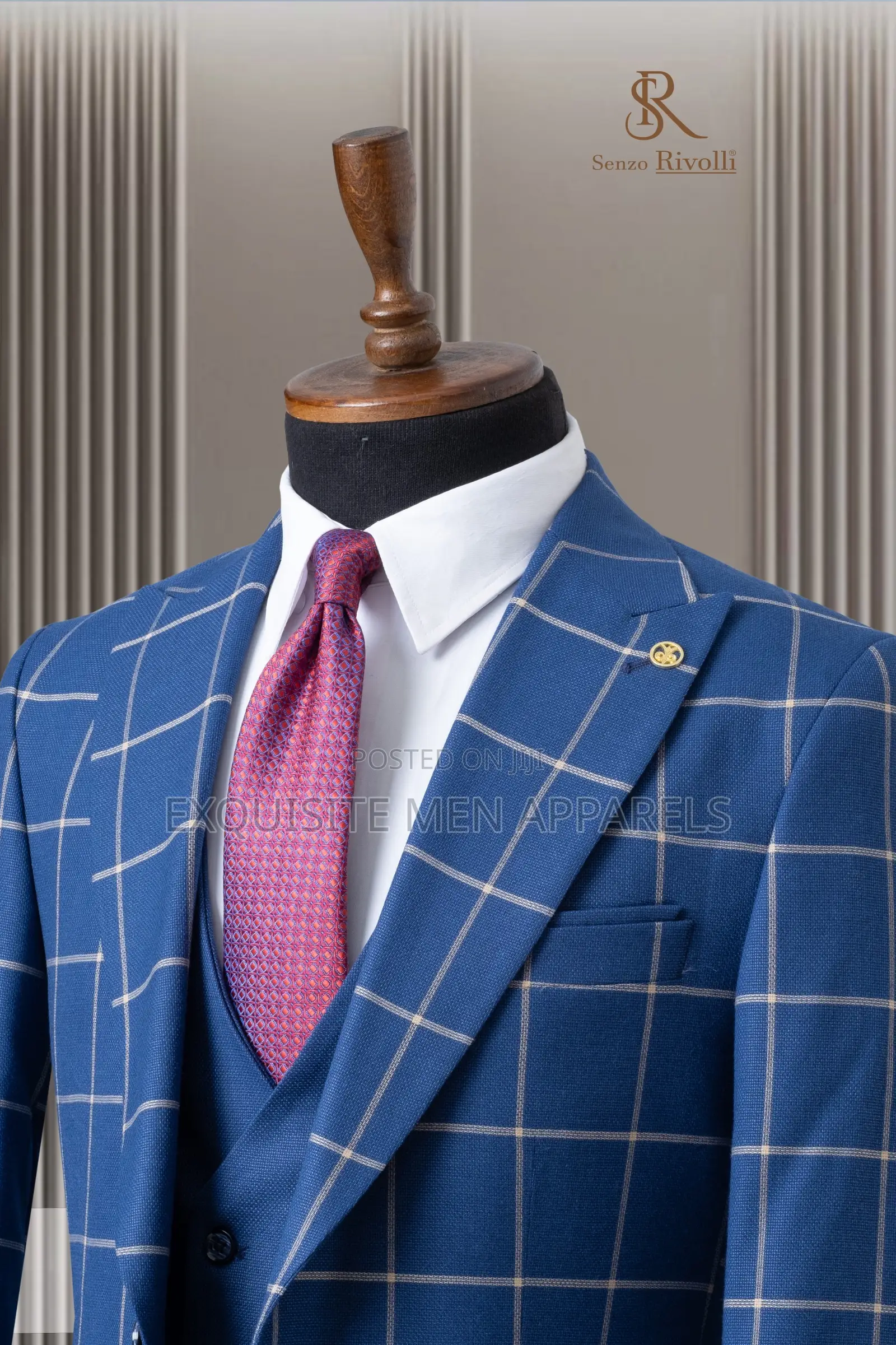 Turkish 3-Piece Checkered Slimfit Single Breasted Men’S Suit