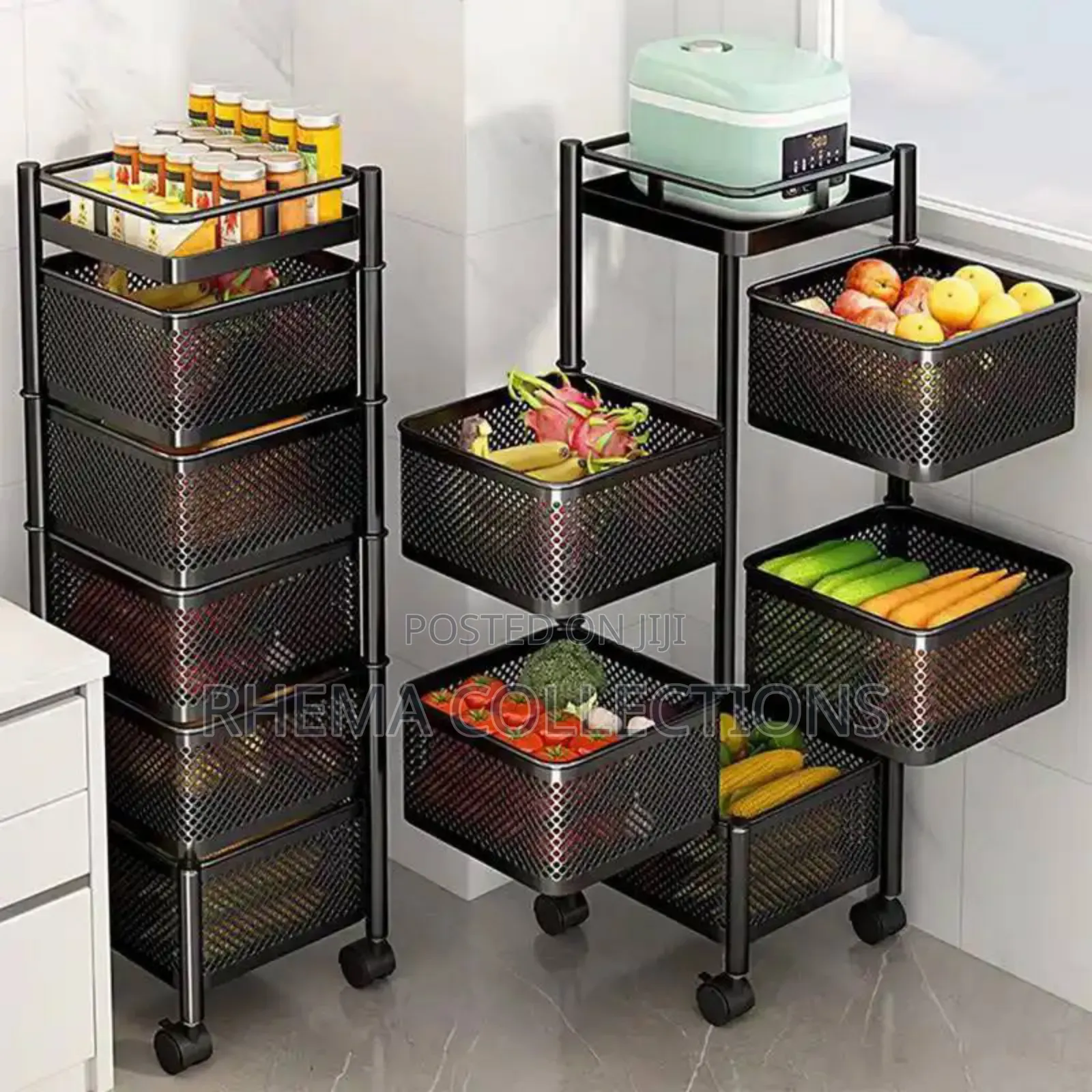 Multilayer Rotating Stainless Steel Drawer Trolley
