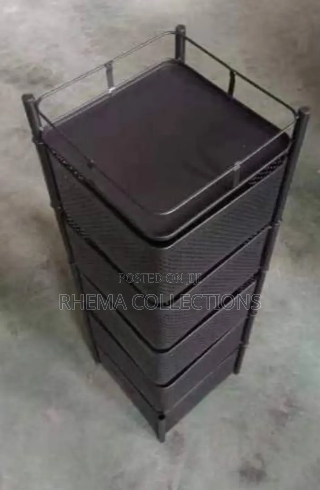 Multilayer Rotating Stainless Steel Drawer Trolley