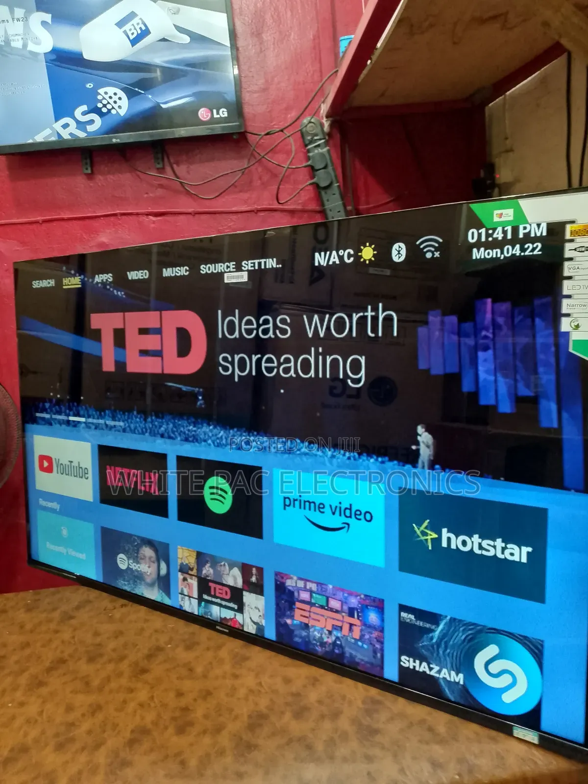 2025>New Original>Hisense 55"Inch Smart Tv Android Flameless