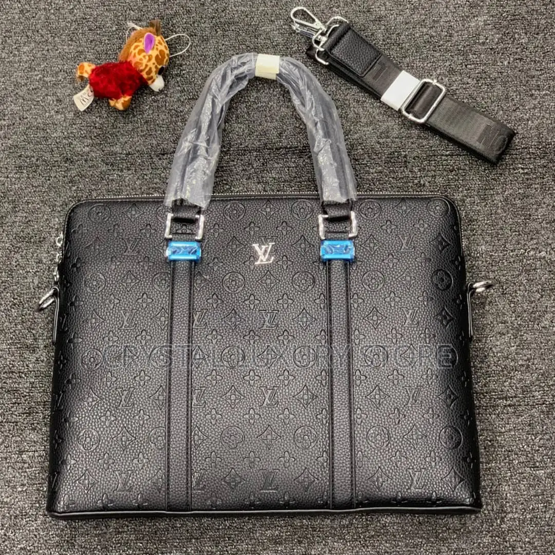 Mont Blanc Quality Luxury Men Genuine Leather Laptop Bag