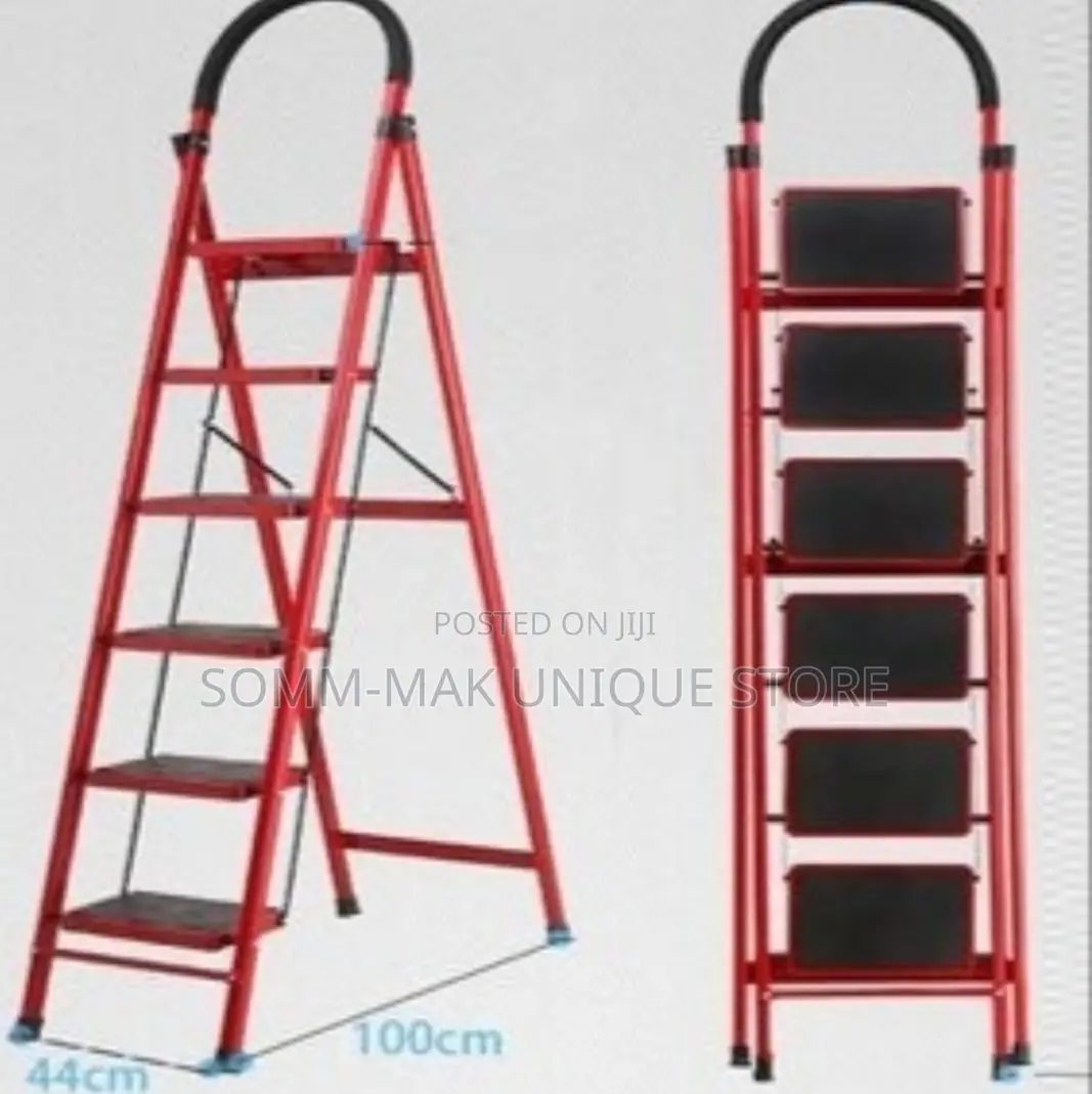 6 Steps Multipurpose Ladder For Home, Office, Store-red