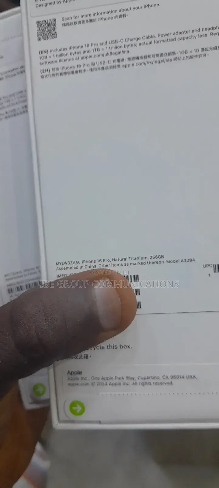 New Apple iPhone 16 Pro 256 GB