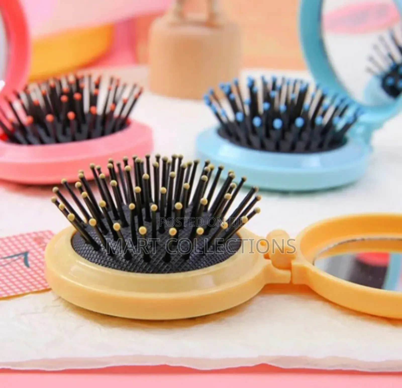 Hair Brush and Mirror Pocket Mirror