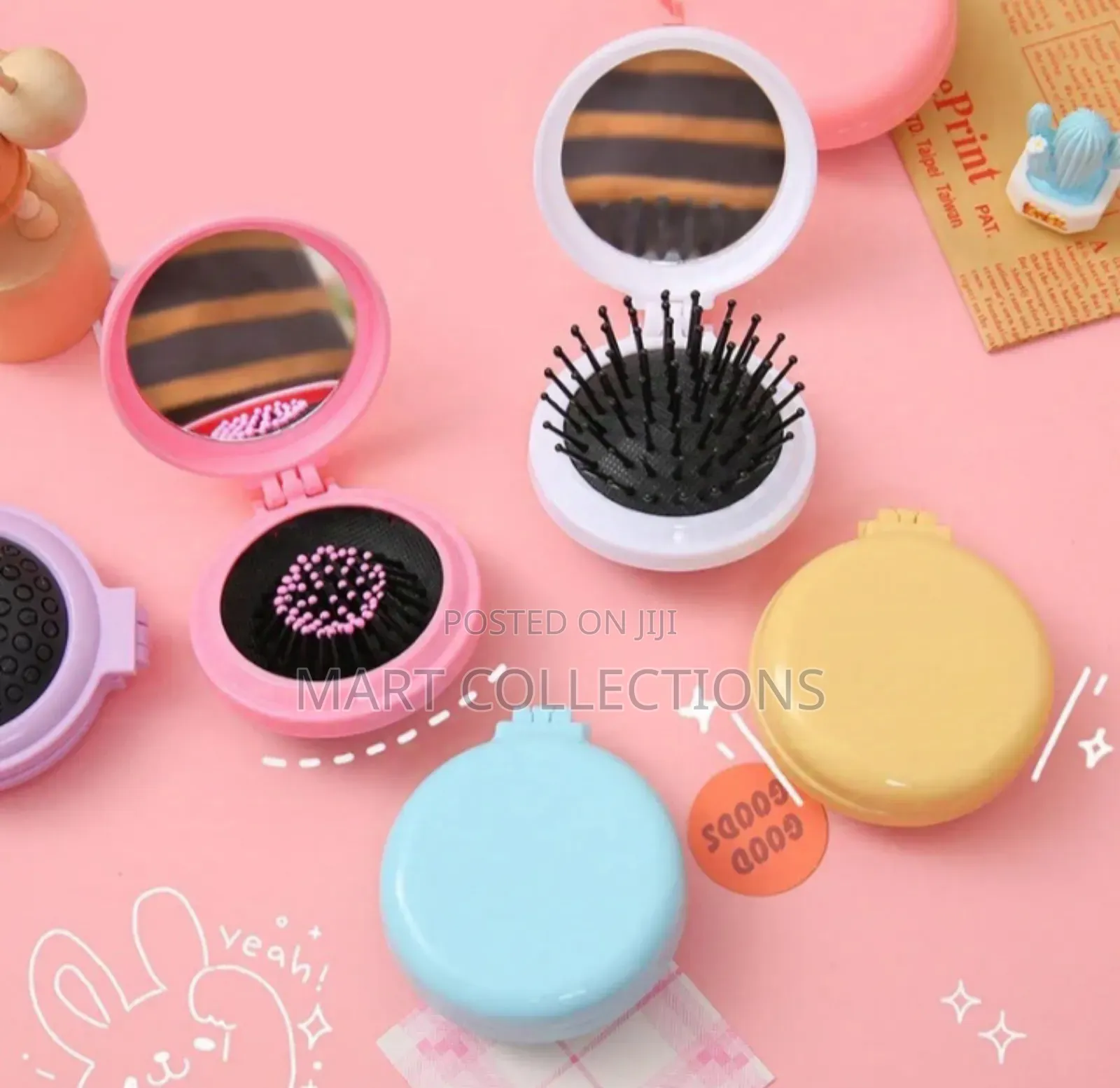 Hair Brush and Mirror Pocket Mirror