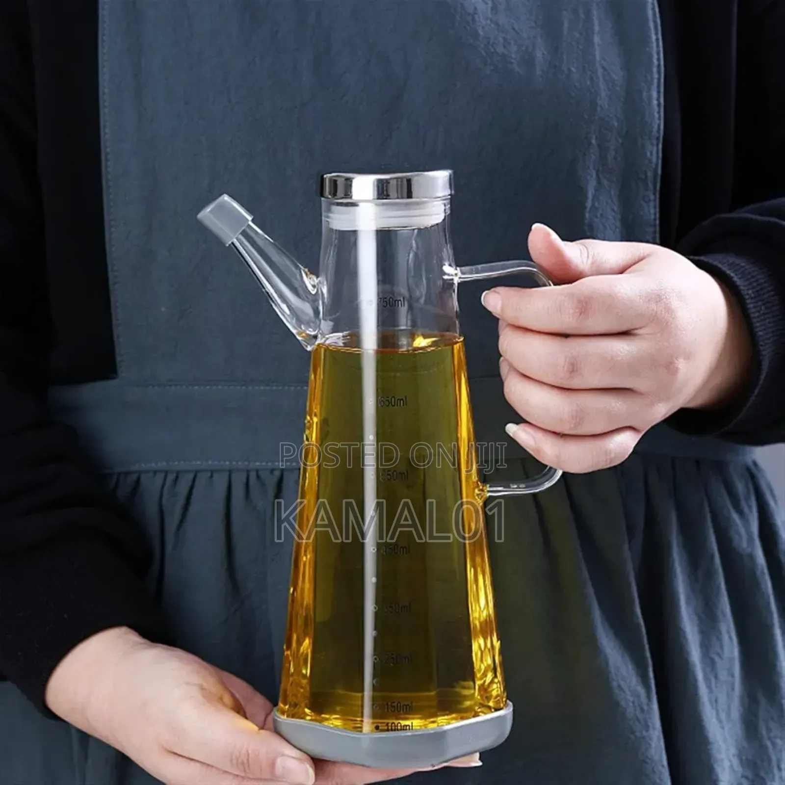 Oil Jug Bottle With Bamboo Lid