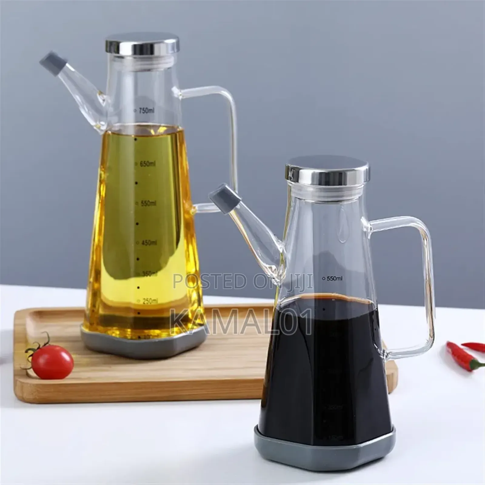 Oil Jug Bottle With Bamboo Lid
