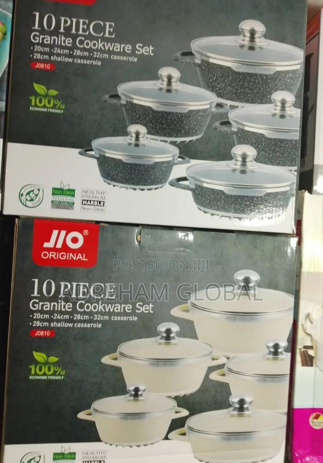 10pcs Jio Pot Granite Cookware Set 20,24,28,32cm 28cm