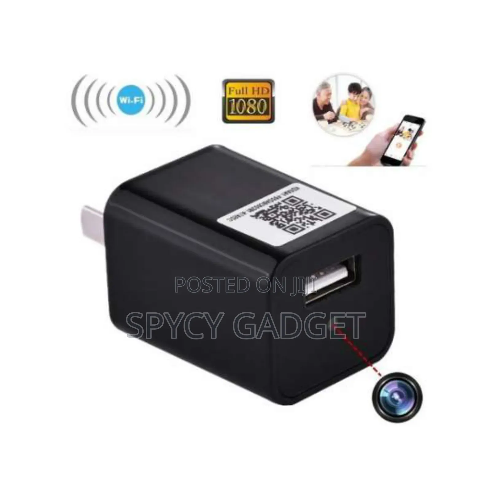 1080P HD Wifi Streaming Mini USB Wall Charger Spy Camera