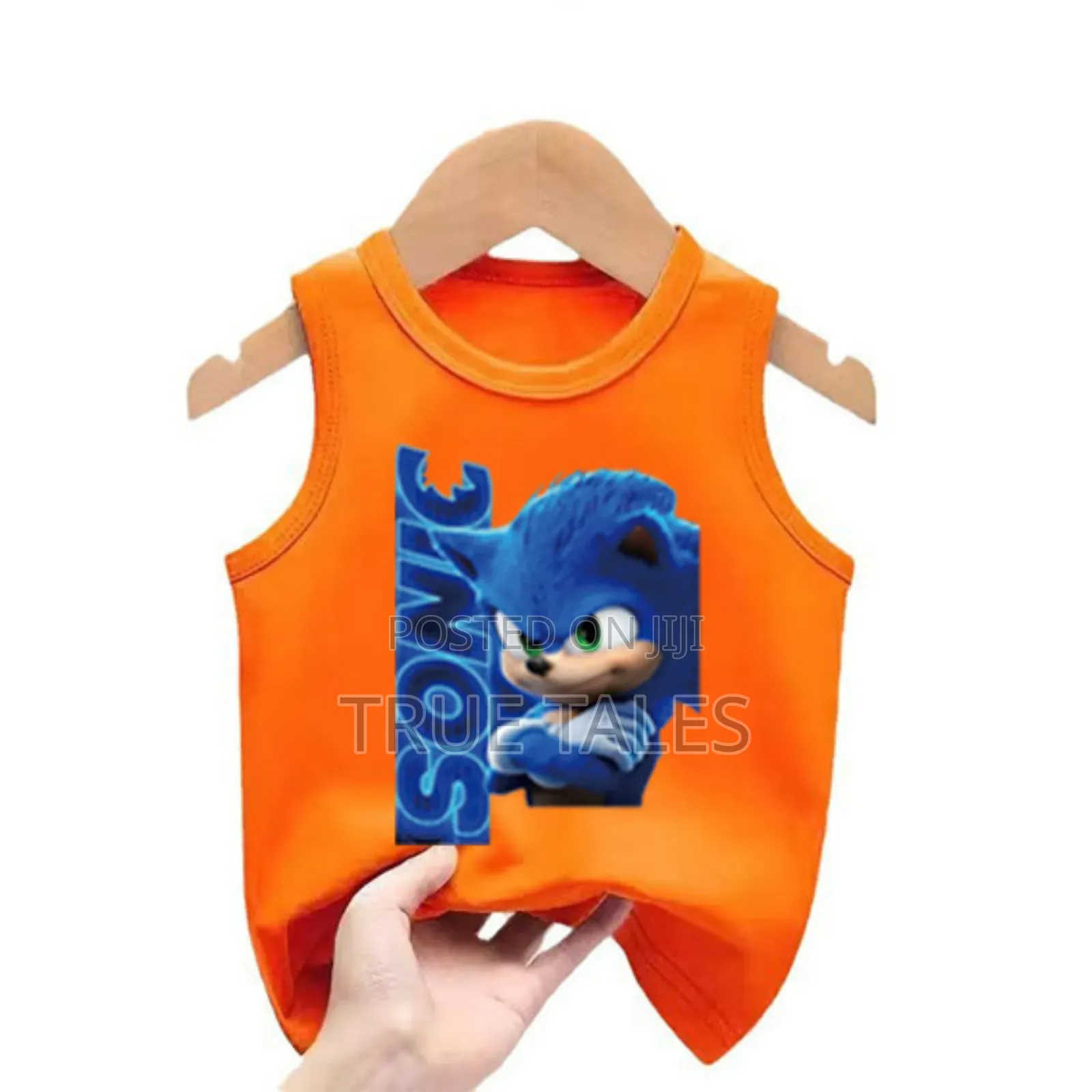 Sonic Character Sleeveless Tops Ages 2 to 13 Years