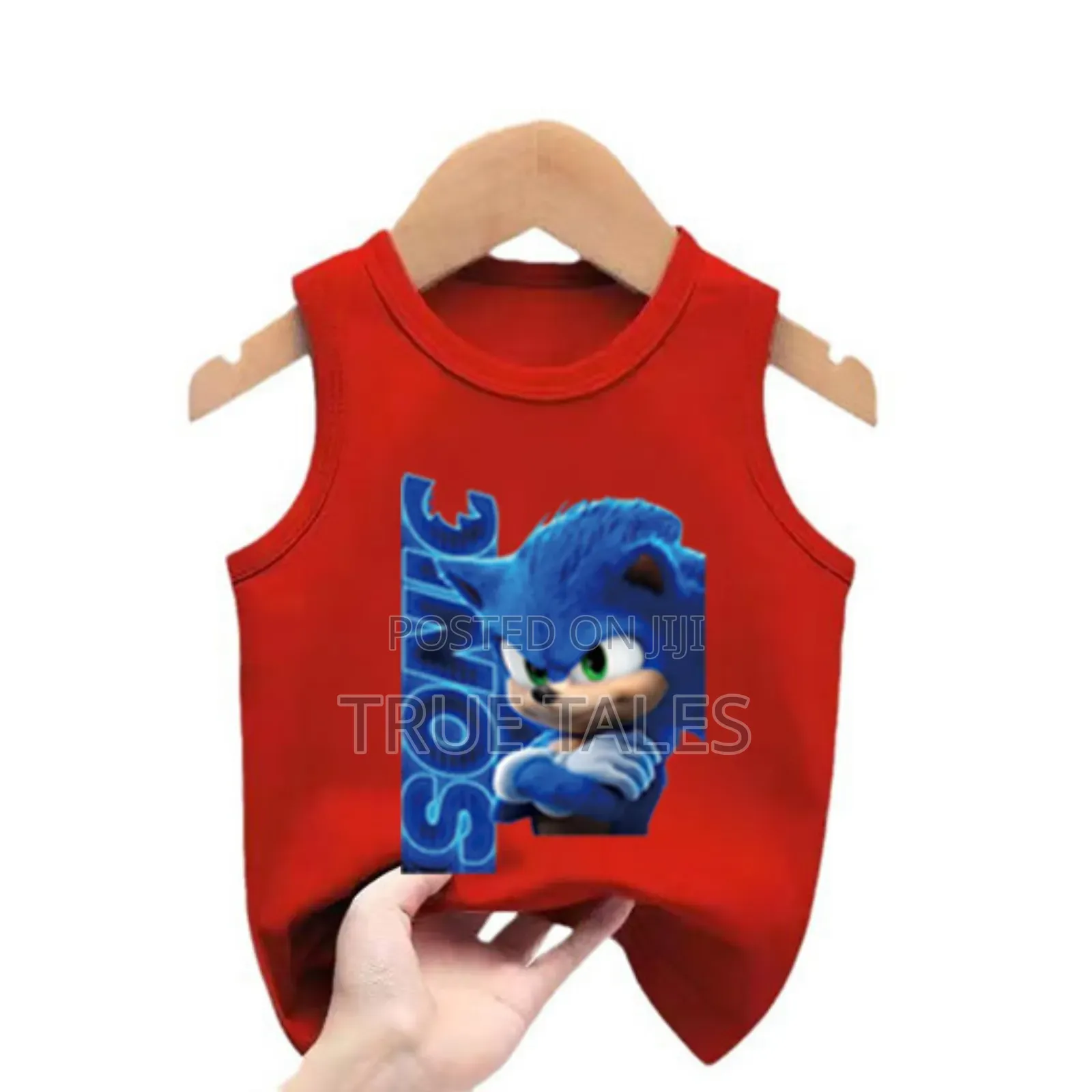 Sonic Character Sleeveless Tops Ages 2 to 13 Years