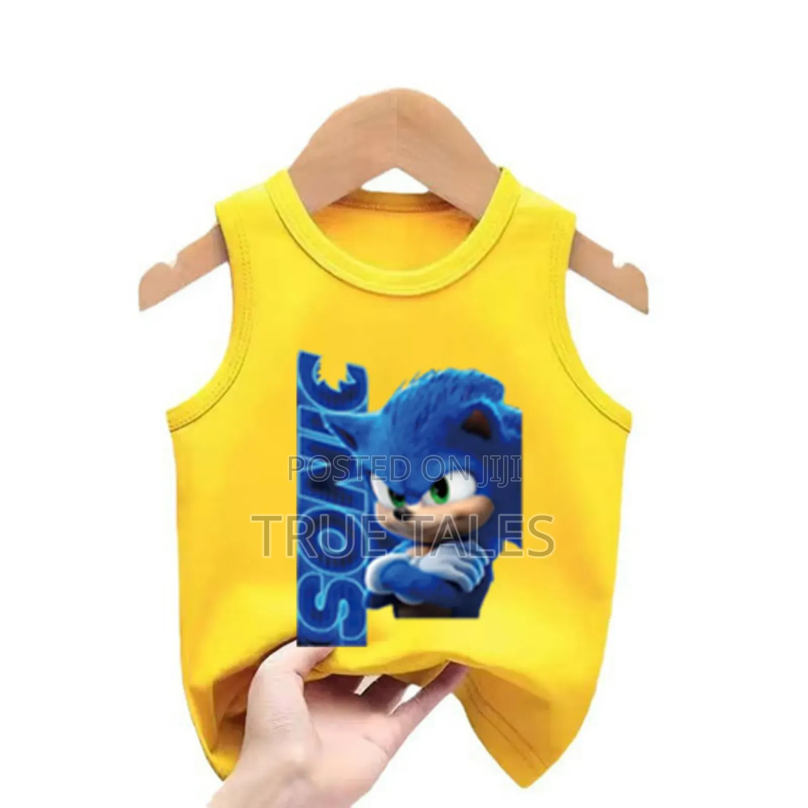 Sonic Character Sleeveless Tops Ages 2 to 13 Years