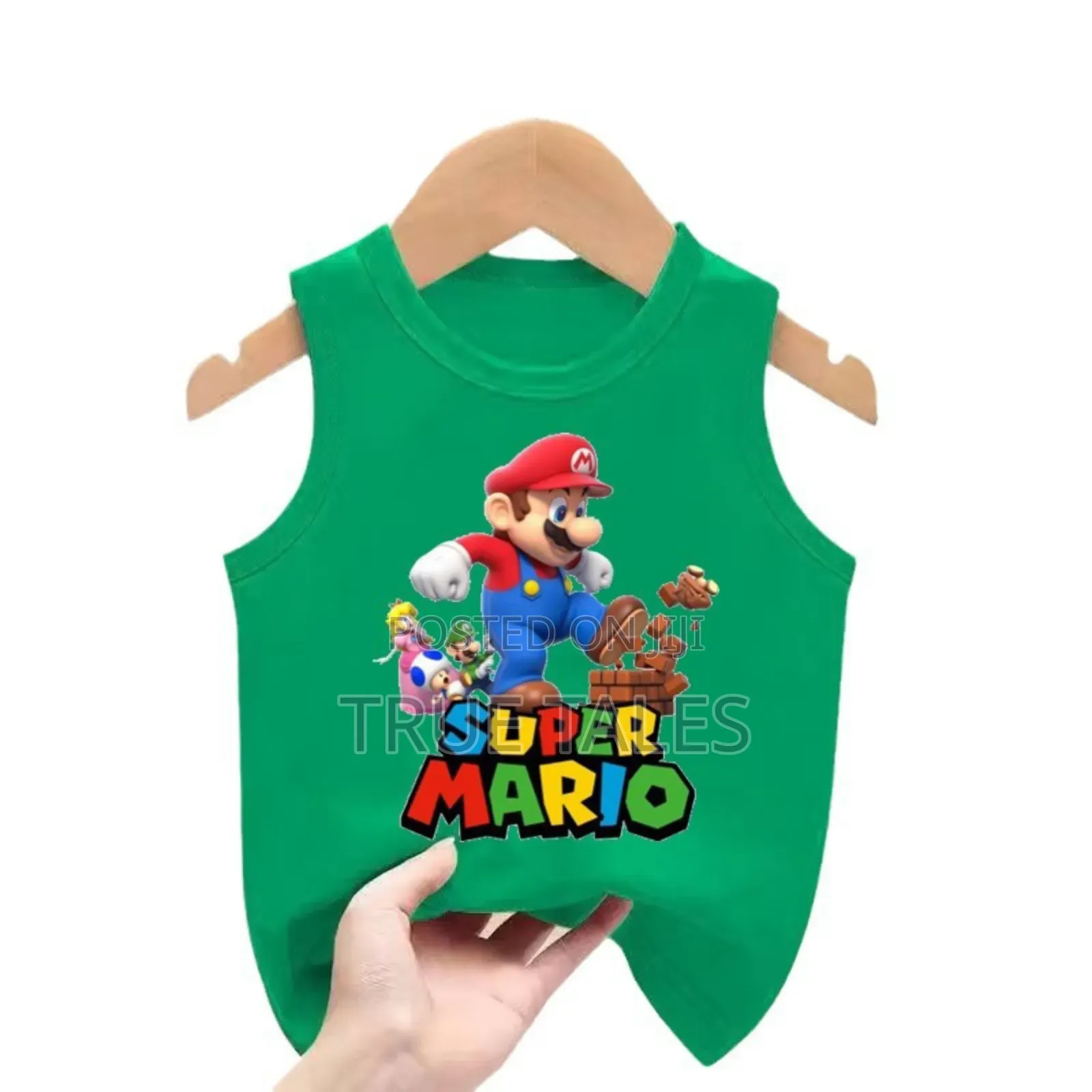 Super Mario Character Sleeveless Tops Ages 2 to 13 Years
