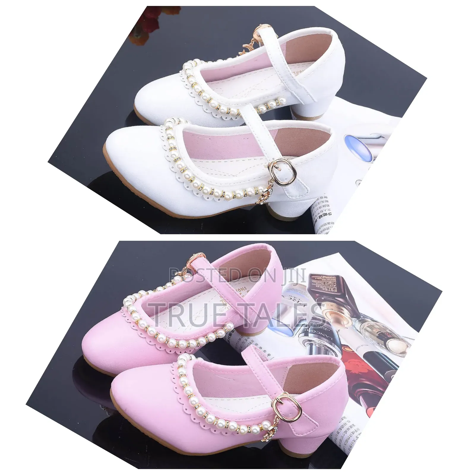 High Quality Beaded Girl's Low Heels Party Shoes Size 25to37